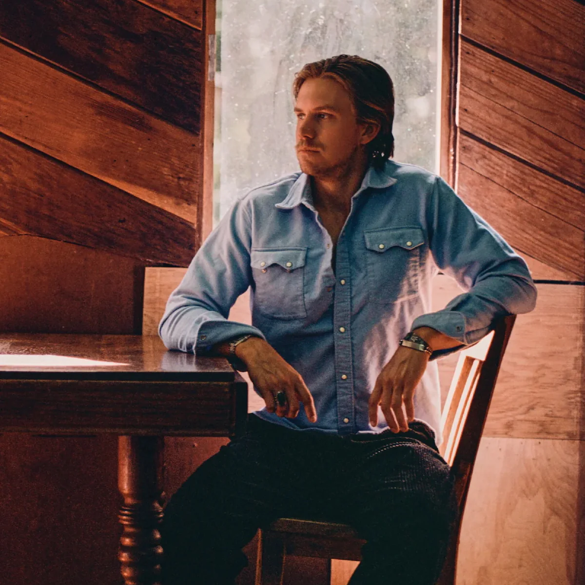 Moleskin Pearl Snap Shirt - Cornflower - Image 2