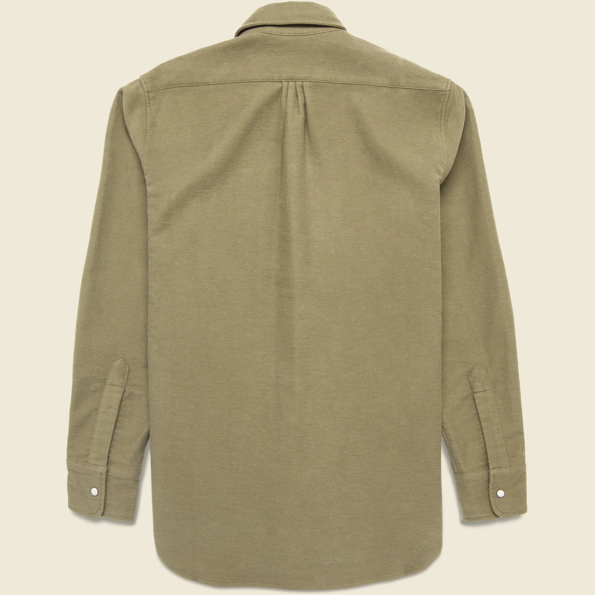 Moleskin Pearl Snap Shirt - Faded Olive - Image 2