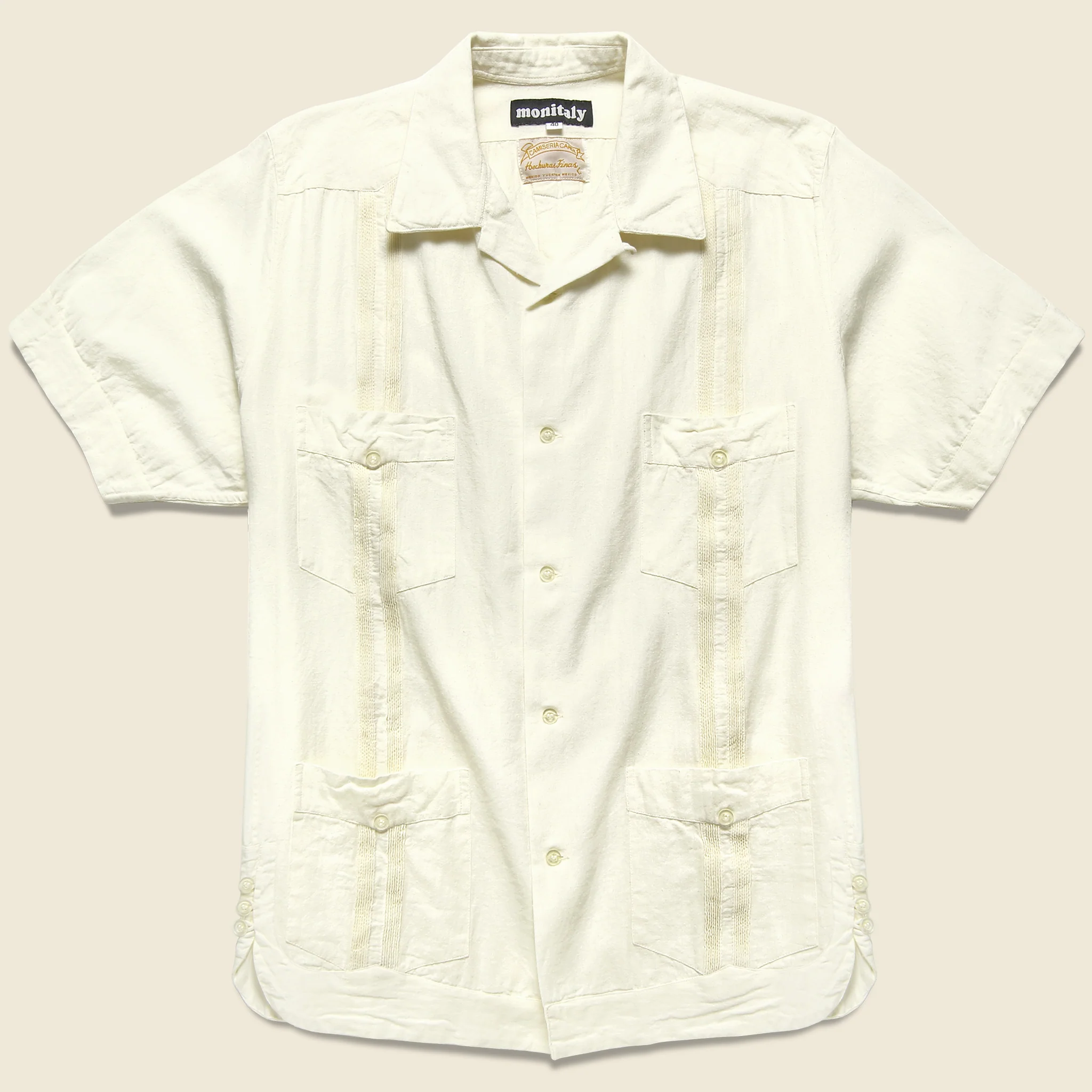 Canul Manta Guayabera Shirt - Natural