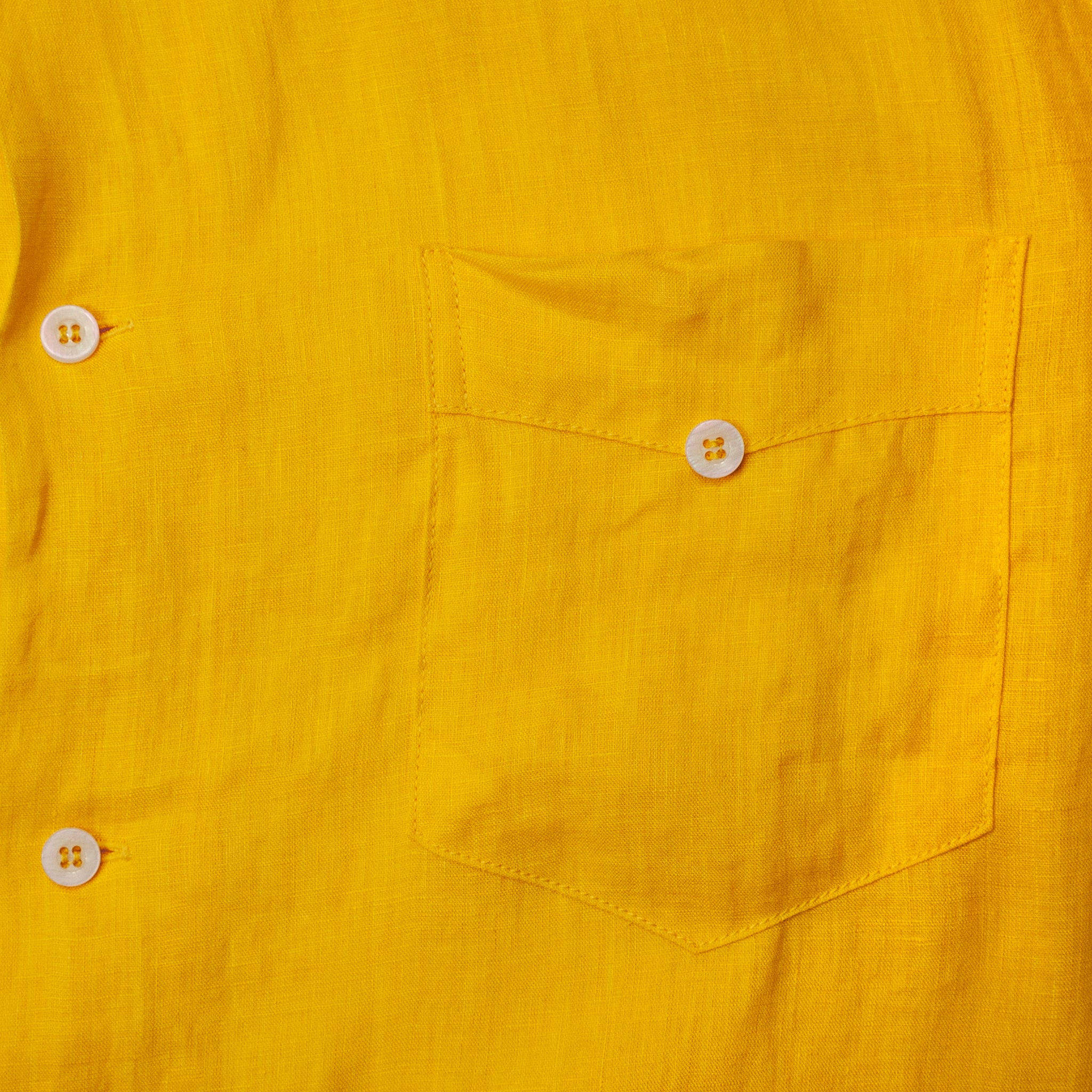 Linen Guayabera Shirt - Yellow - Image 3