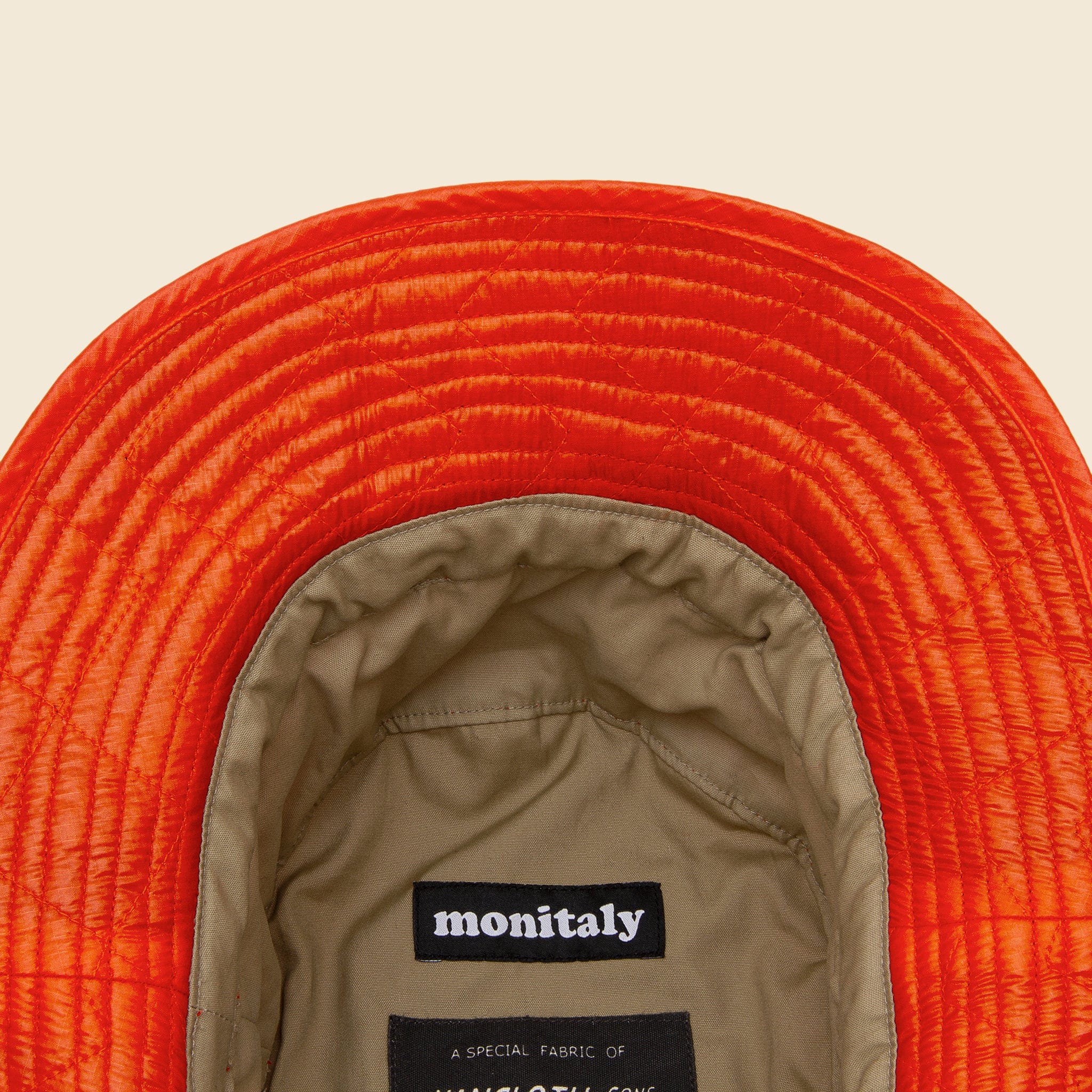 Zigzag Quilted Bucket Hat - Orange - Image 2