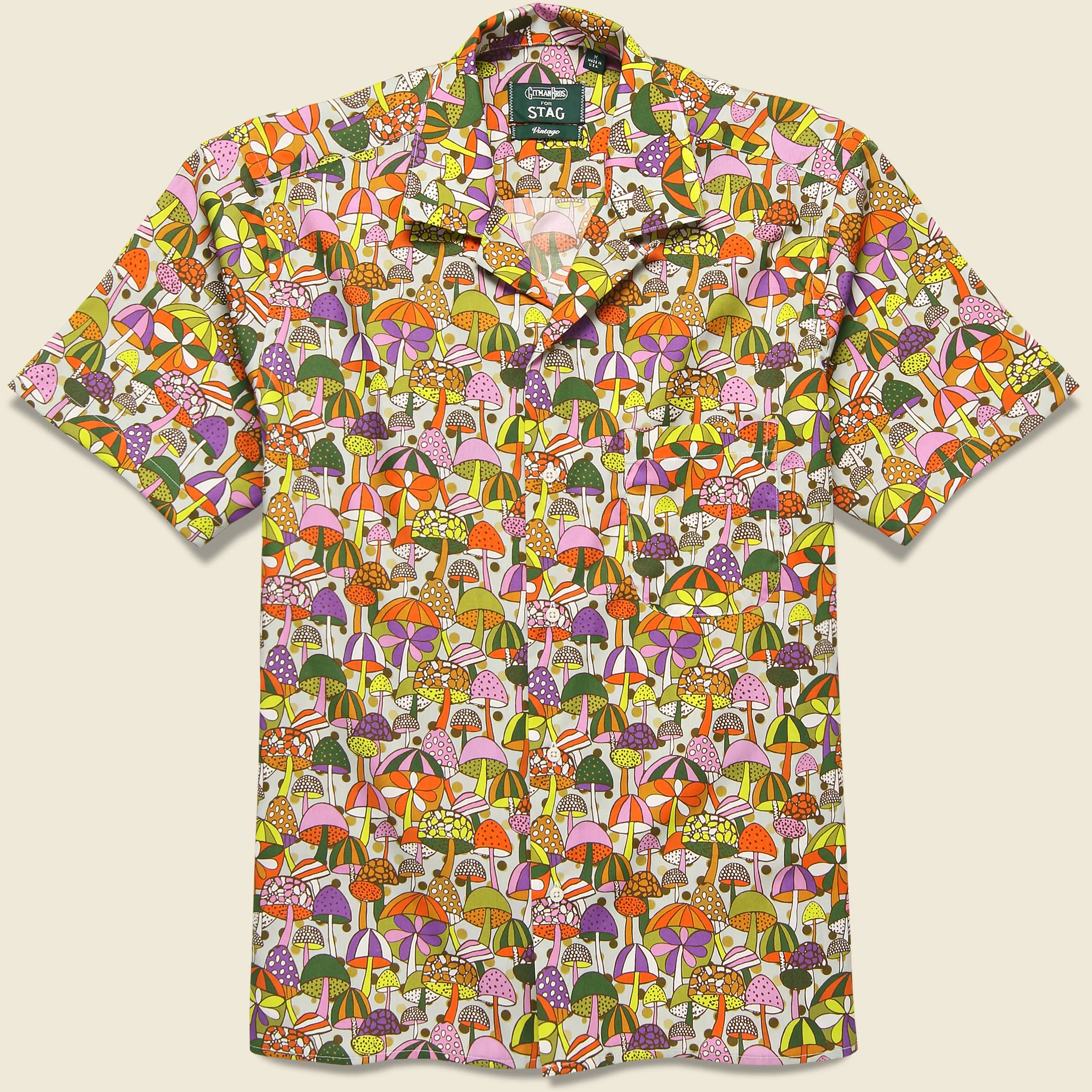 Mushroom Print Camp Shirt