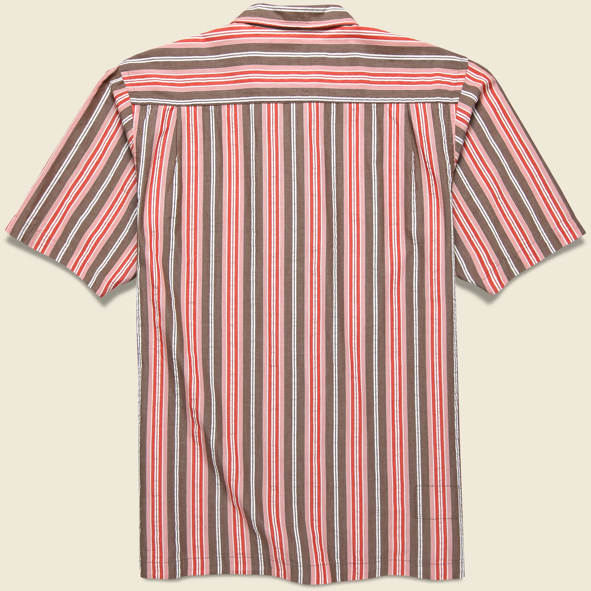 Nassau Stripe Camp Shirt - Red/Brown - Image 2