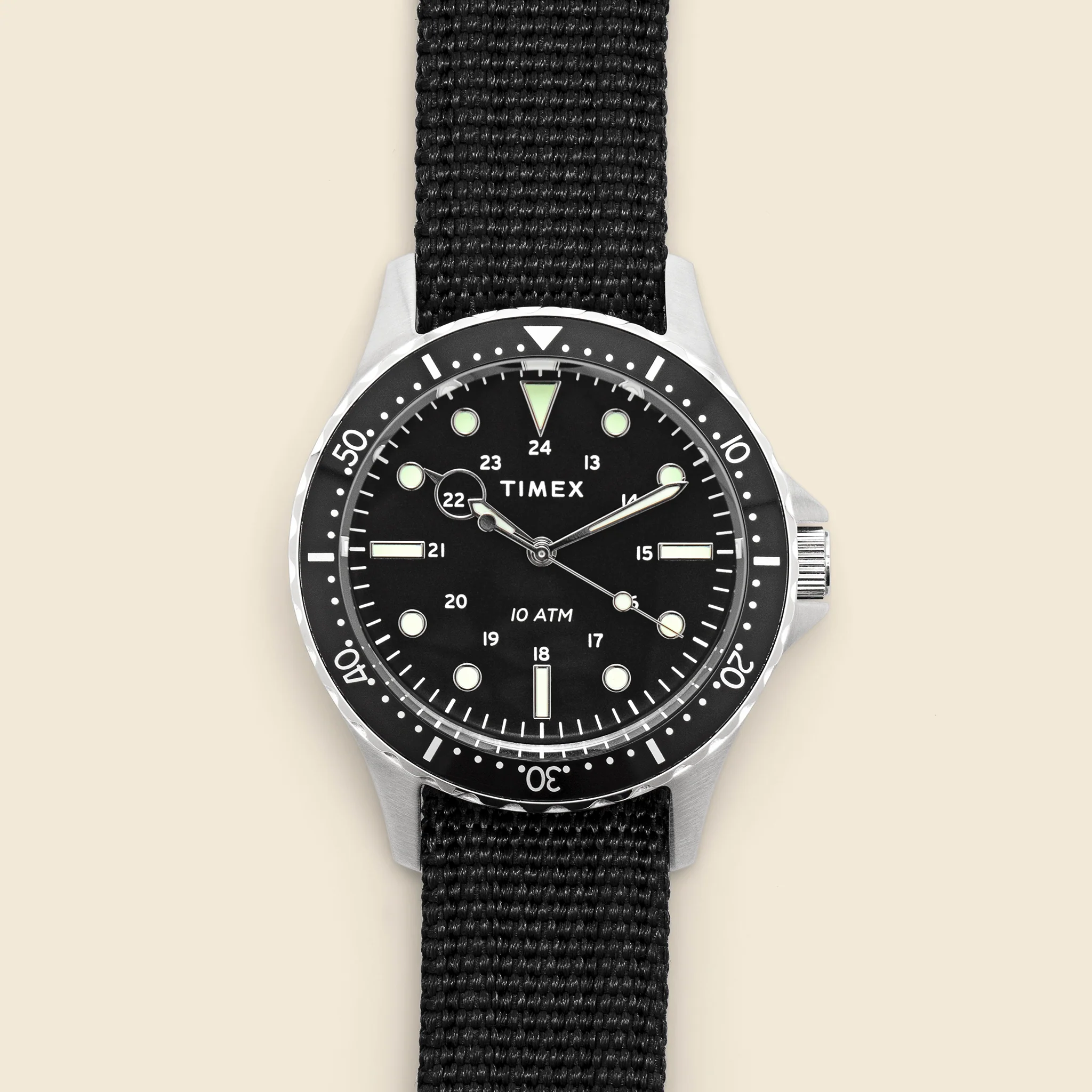 Navi XL Slip-Thru Strap Watch 41mm - Stainless Steel/Black