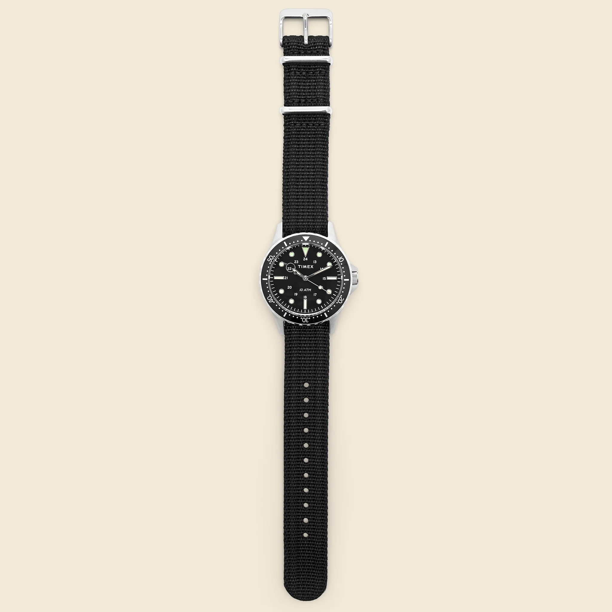 Navi XL Slip-Thru Strap Watch 41mm - Stainless Steel/Black - Image 2