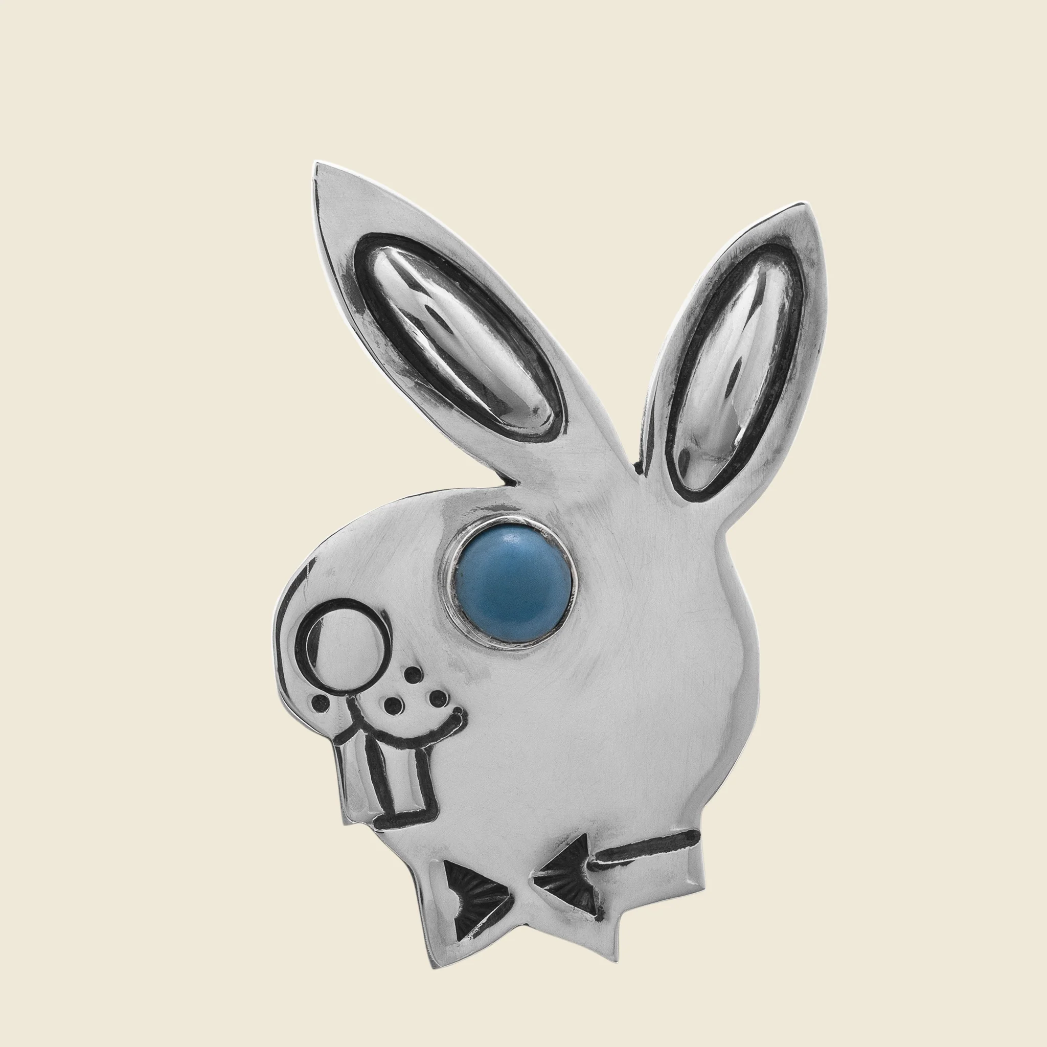Newtive Turquoise Pin Badge - Play Bunny