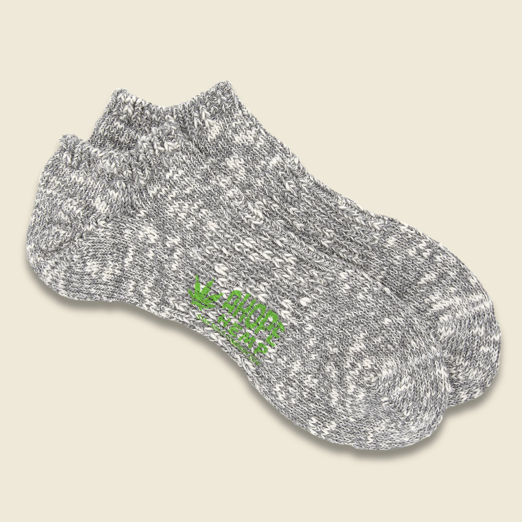 No Show Marled Rag Sock - Grey
