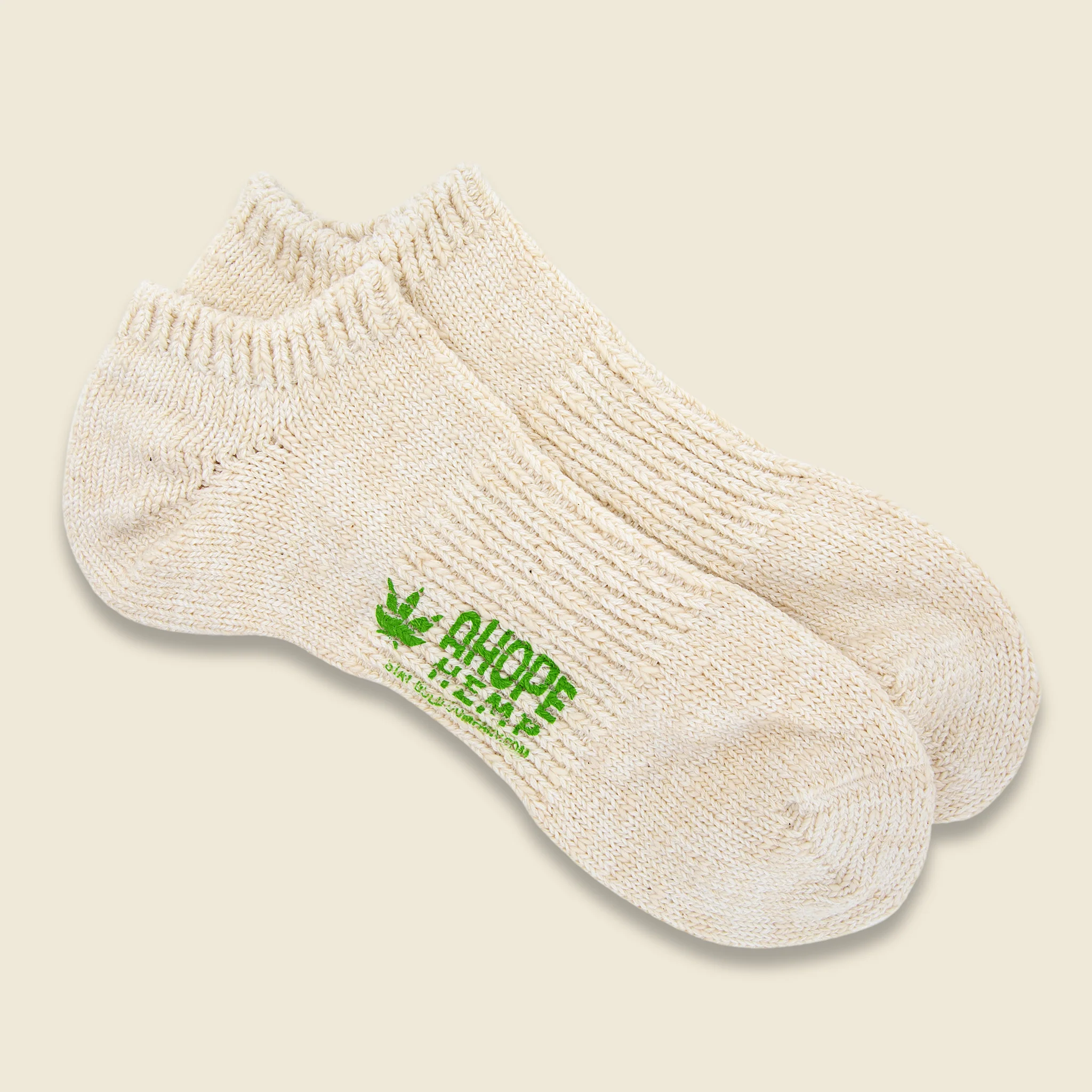 No Show Marled Rag Sock - Natural