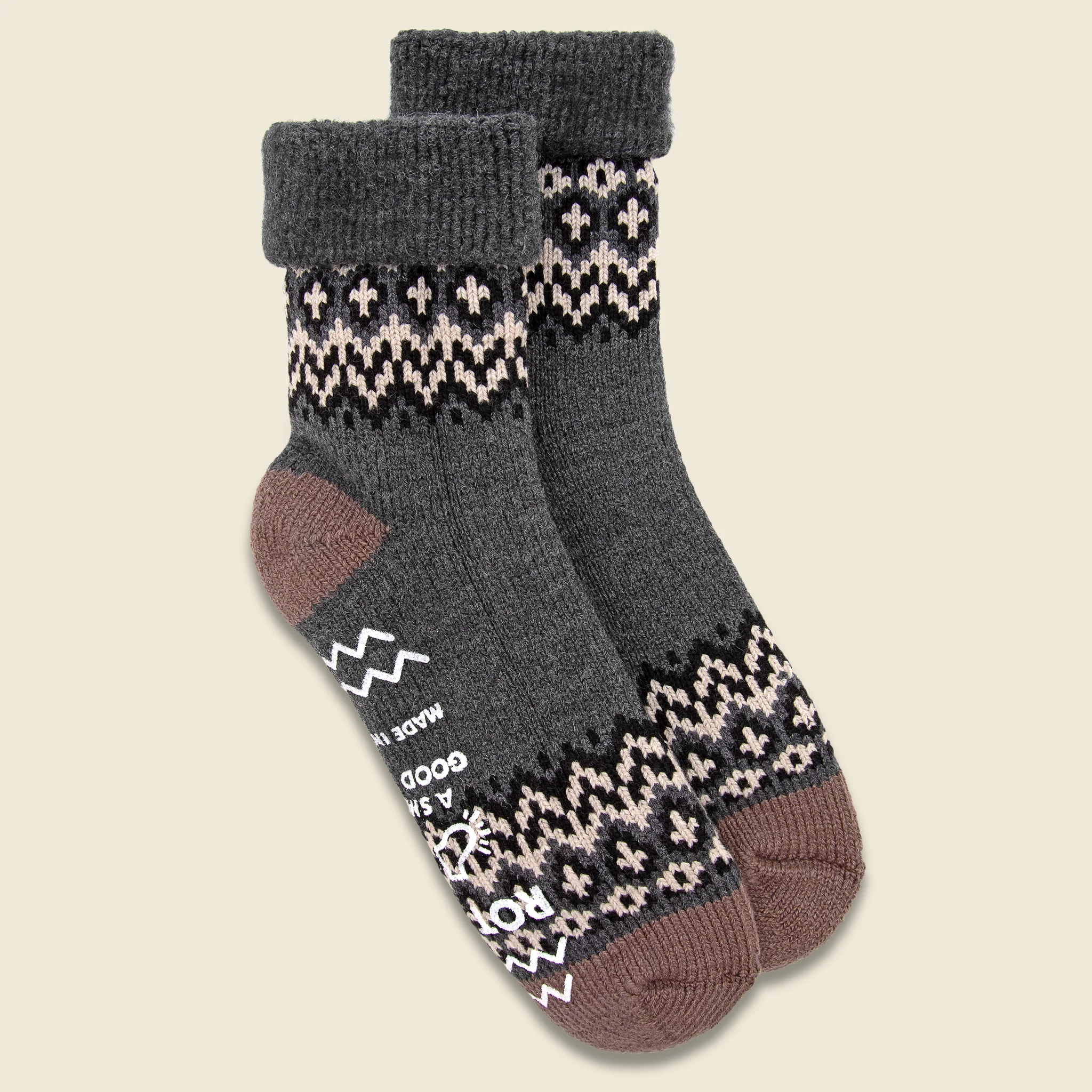 Nordic Comfy Room Sock - Charcoal