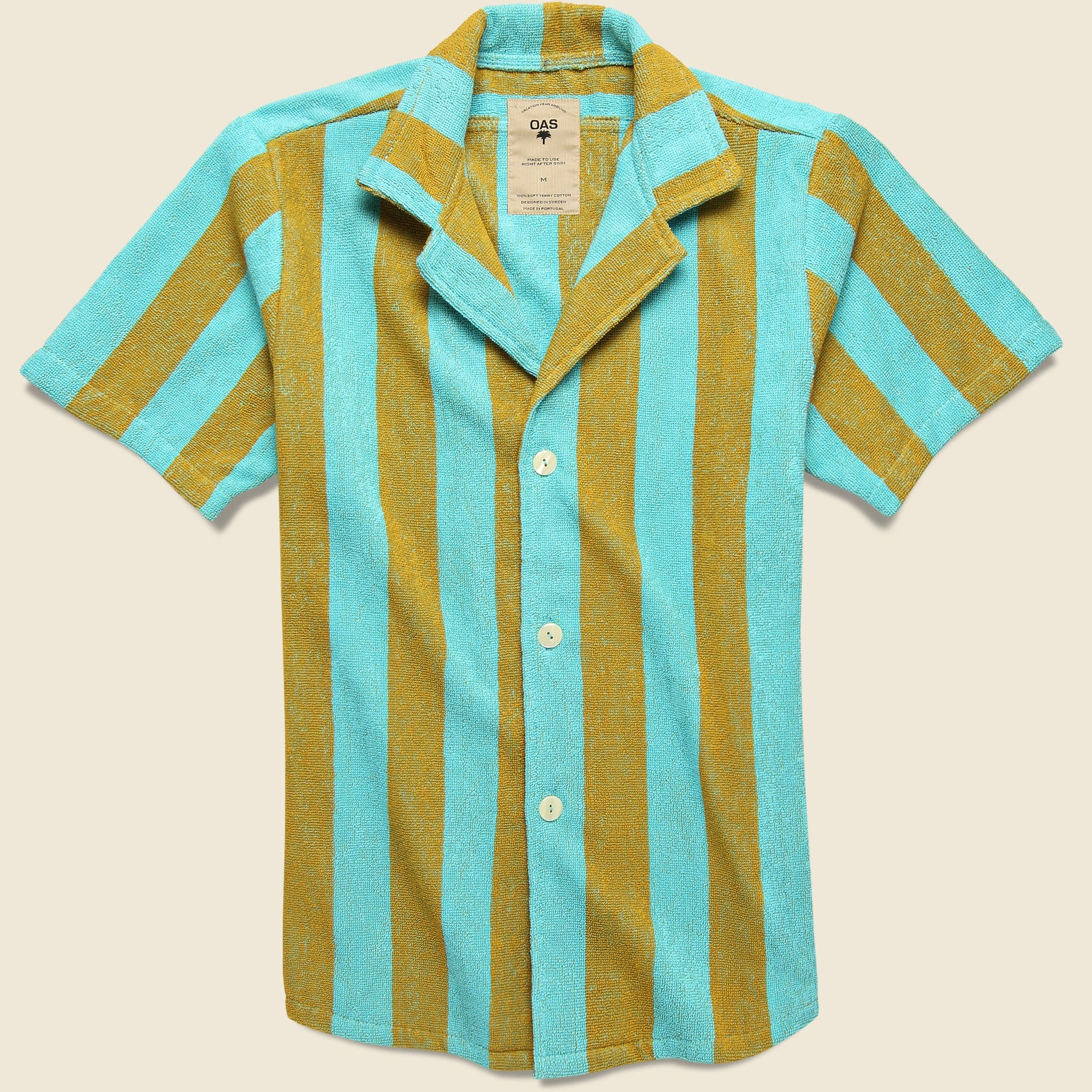 Turcs Terry Shirt - Teal/Gold Stripe