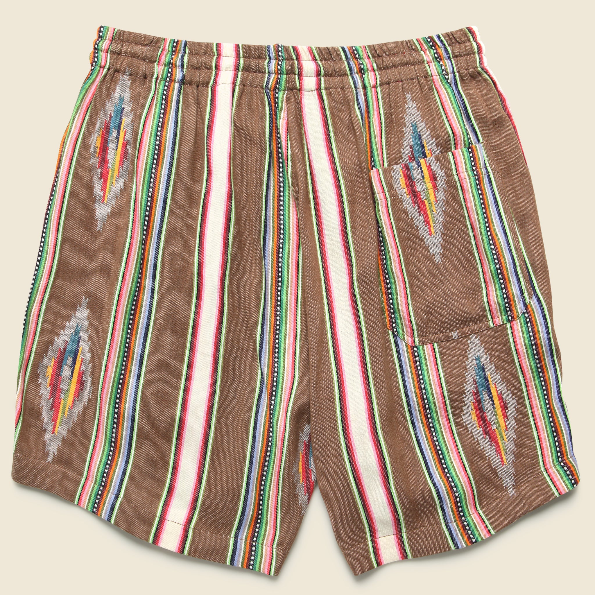 5.5" Handwoven Blanket Stripe Shorts - Nutshell - Image 2