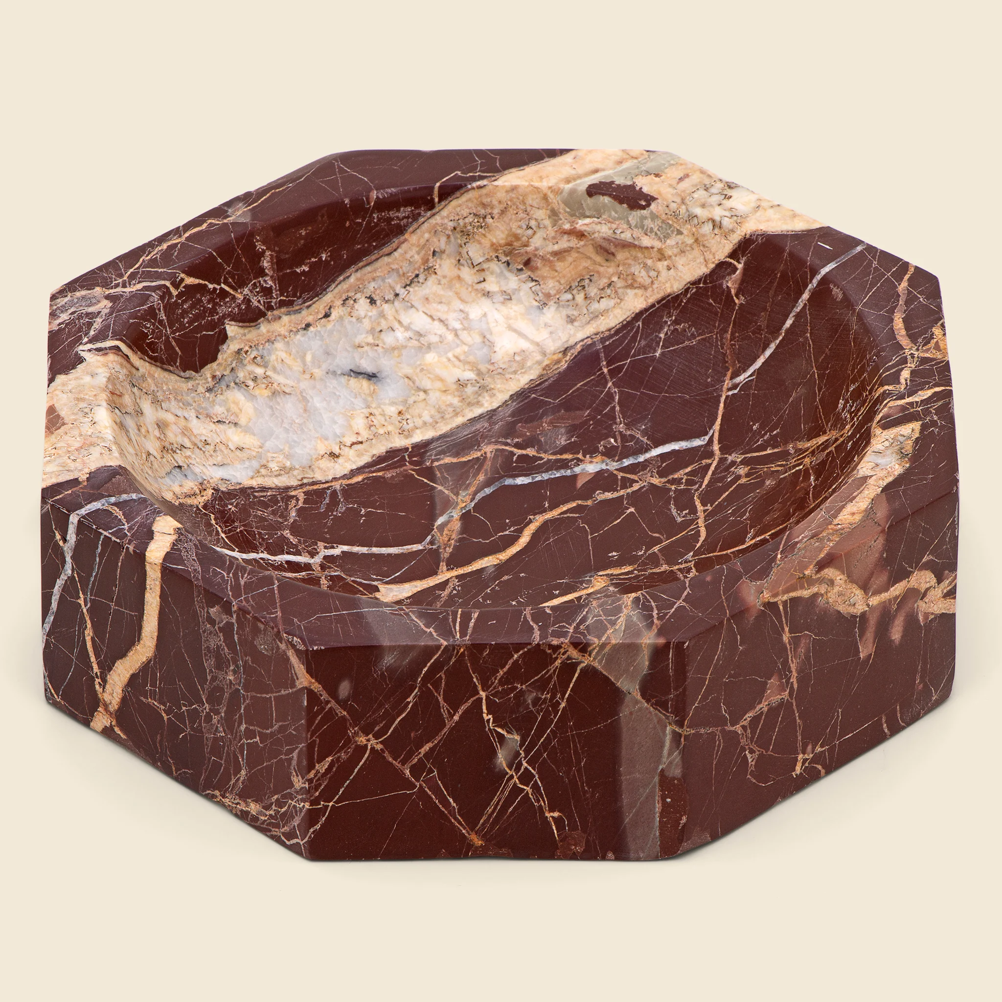 Red Marble Prism Bowl