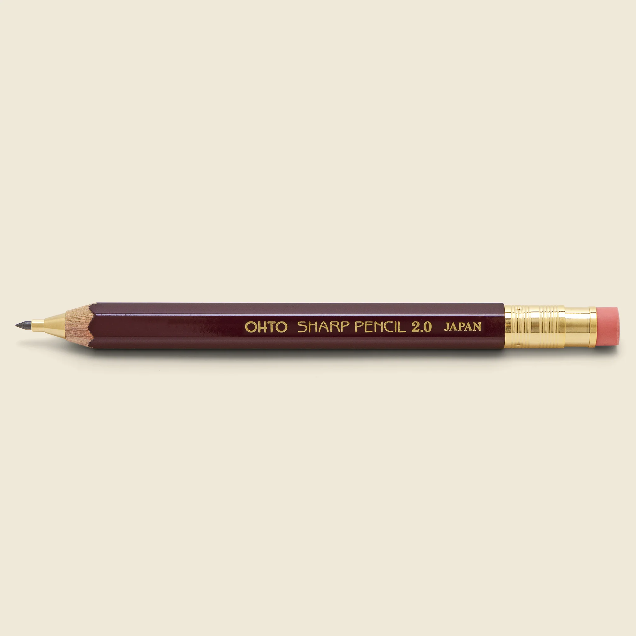 Deep Red Wooden Mechanical Pencil
