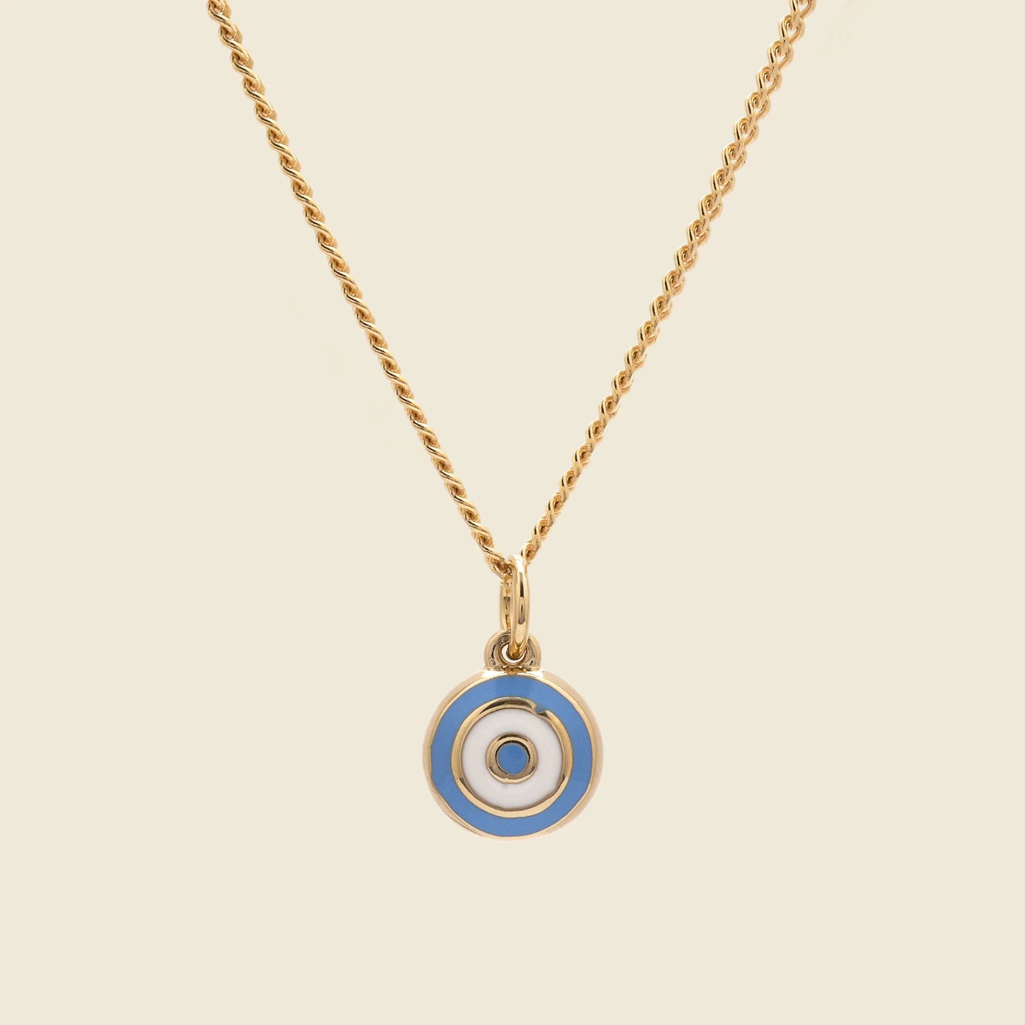 Ojos Pendant - Gold Vermeil/Sky Blue Enamel