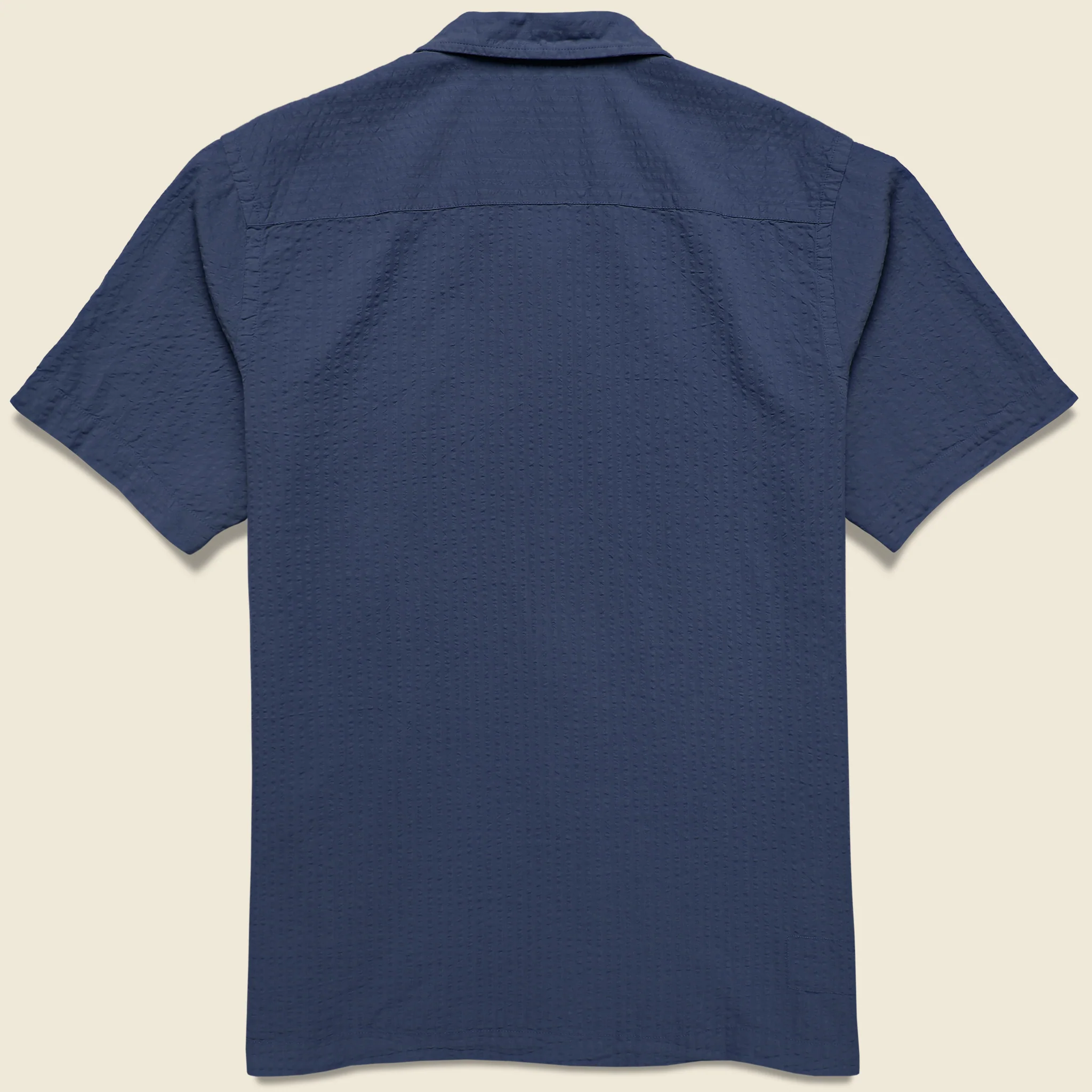 Onda Seersucker Camp Shirt - Navy - Image 2
