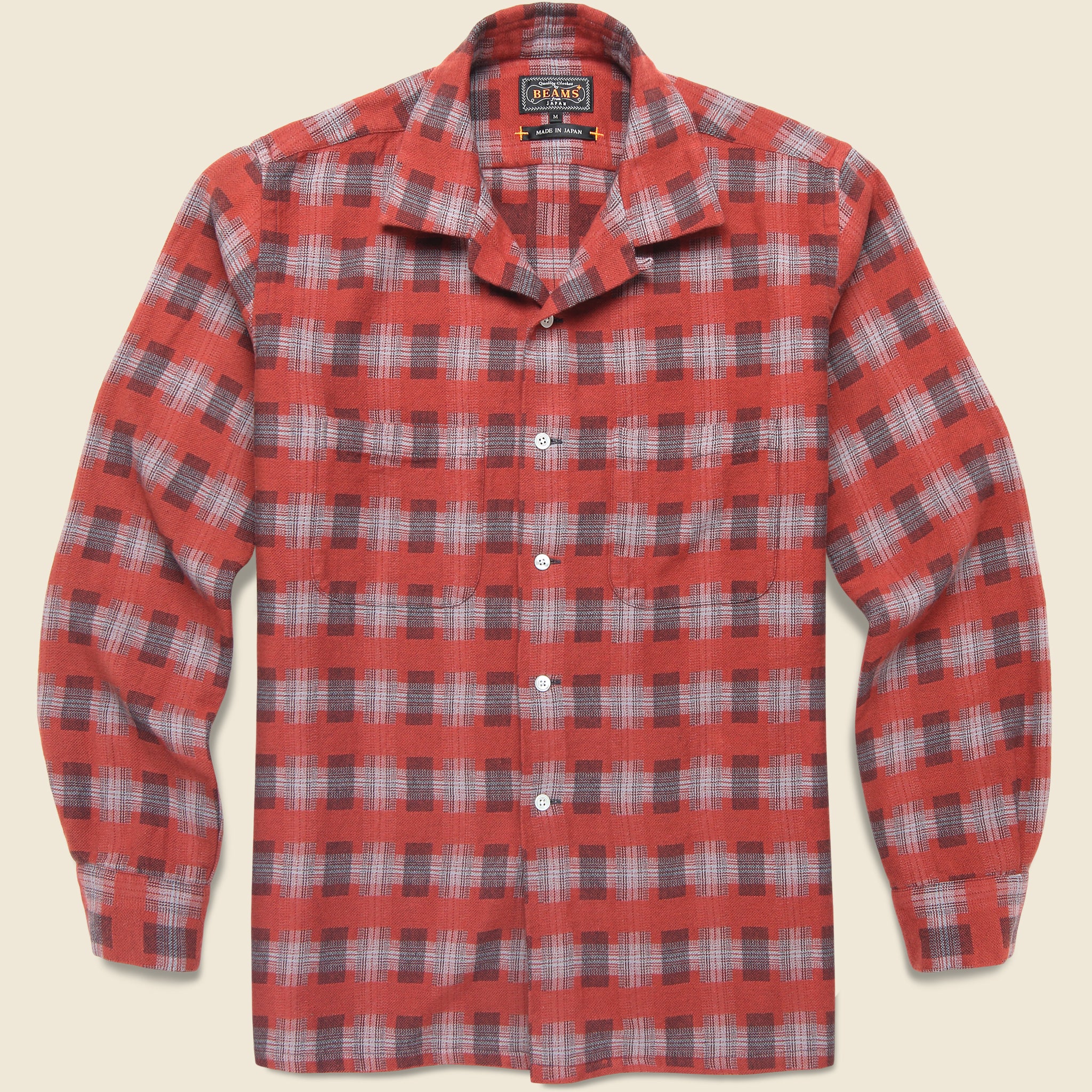 Open Collar Brushed Satin Shirt - Multi