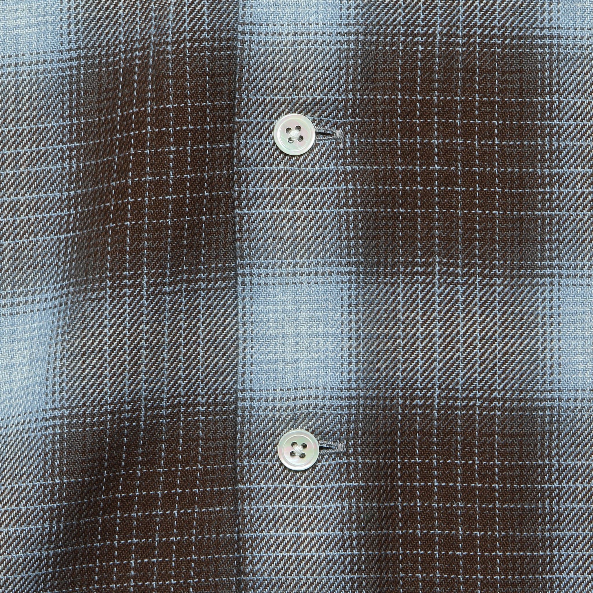 Open Collar Ombre Plaid Shirt - Brown - Image 3