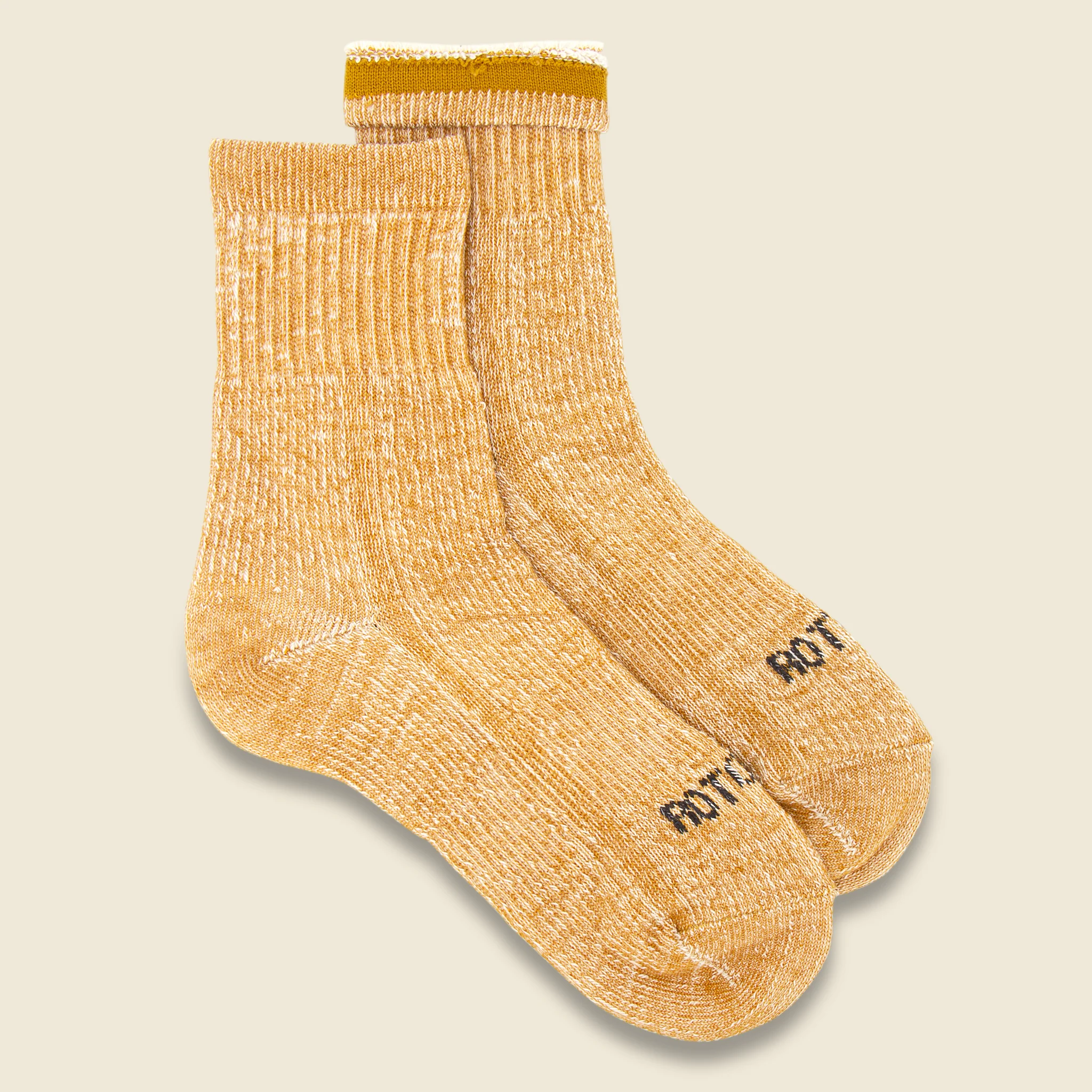 Organic Cotton Double Face Mid Sock - Yellow