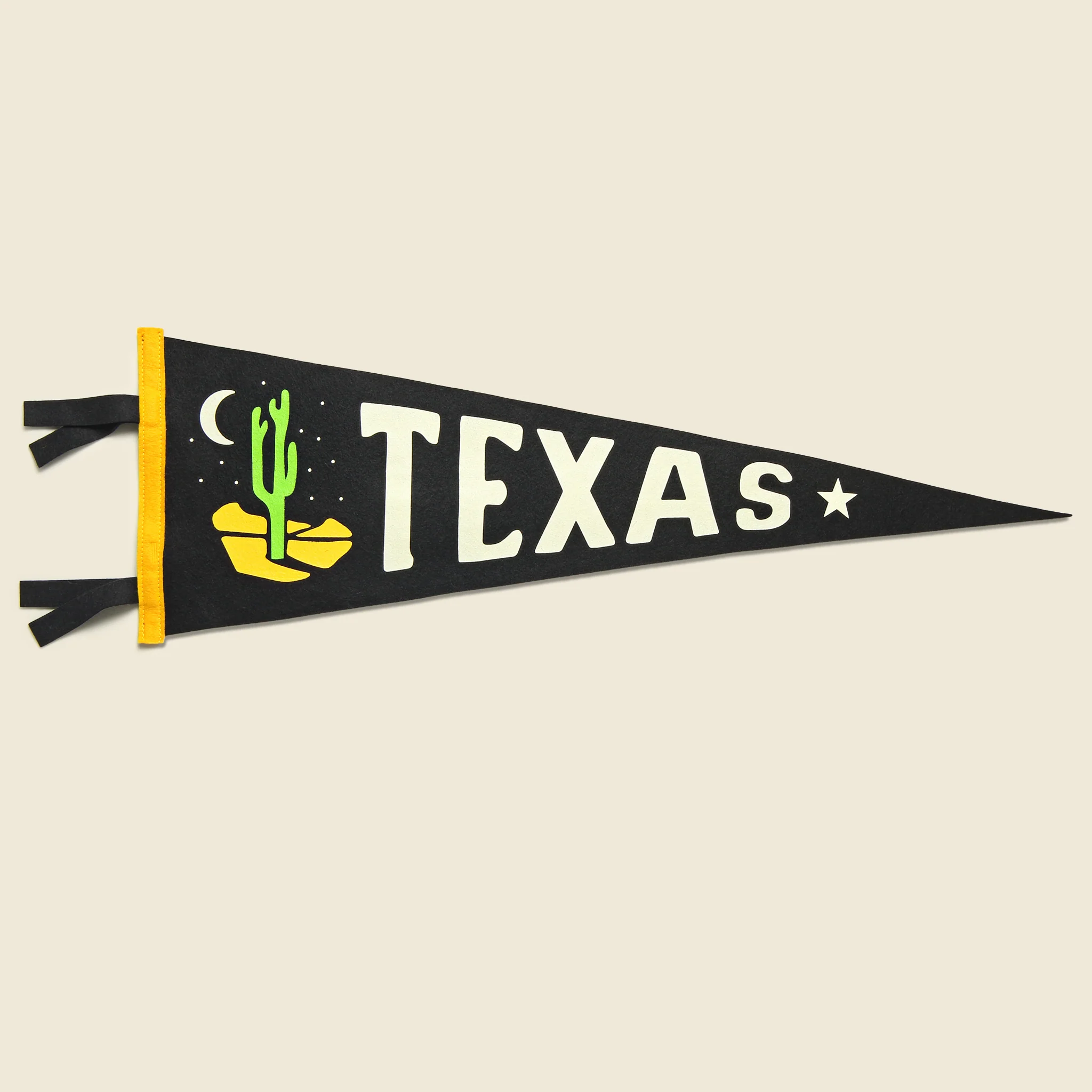 Moonlight Cactus TEXAS Pennant - Black/Cream