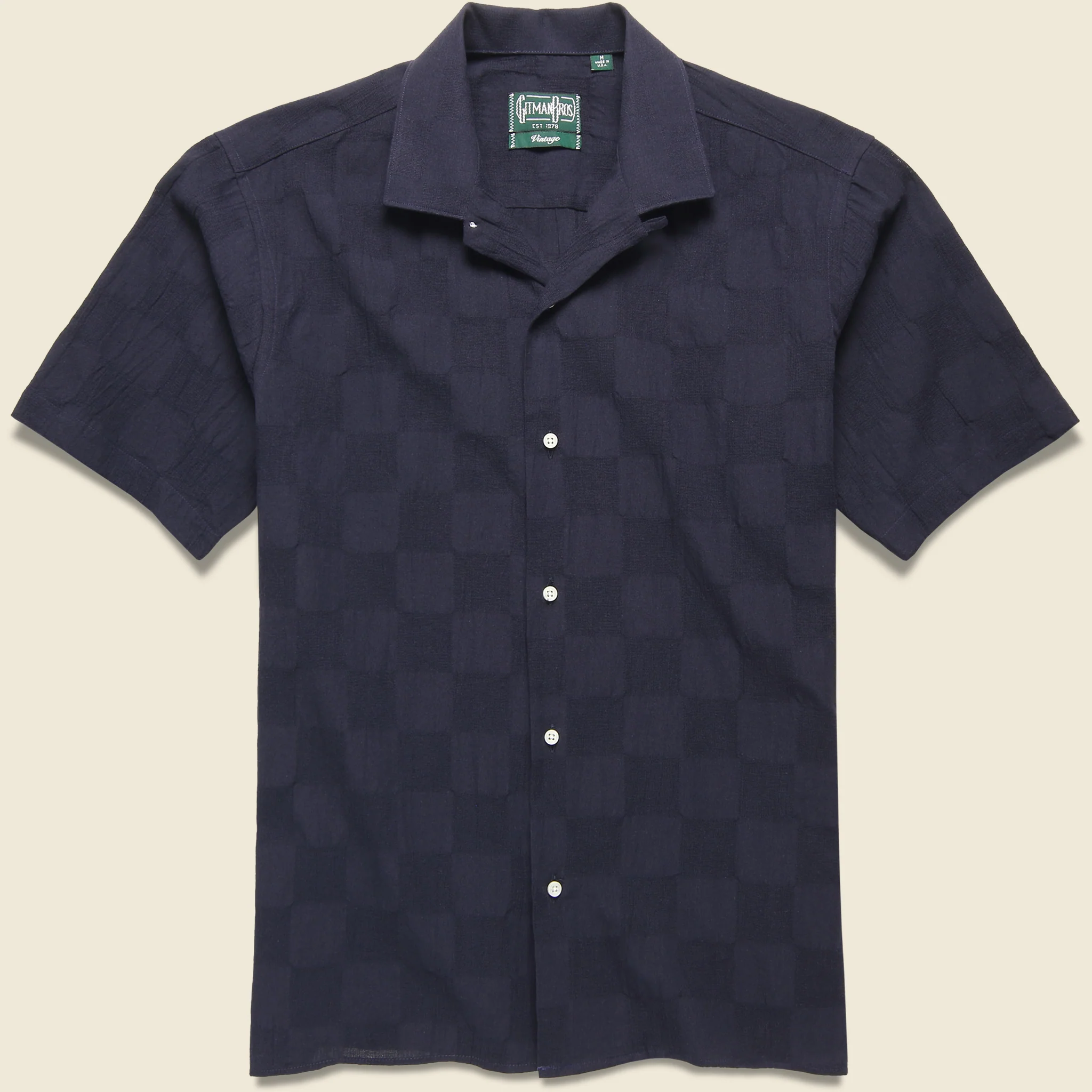 Panama Washer Cloth Camp Shirt - Navy