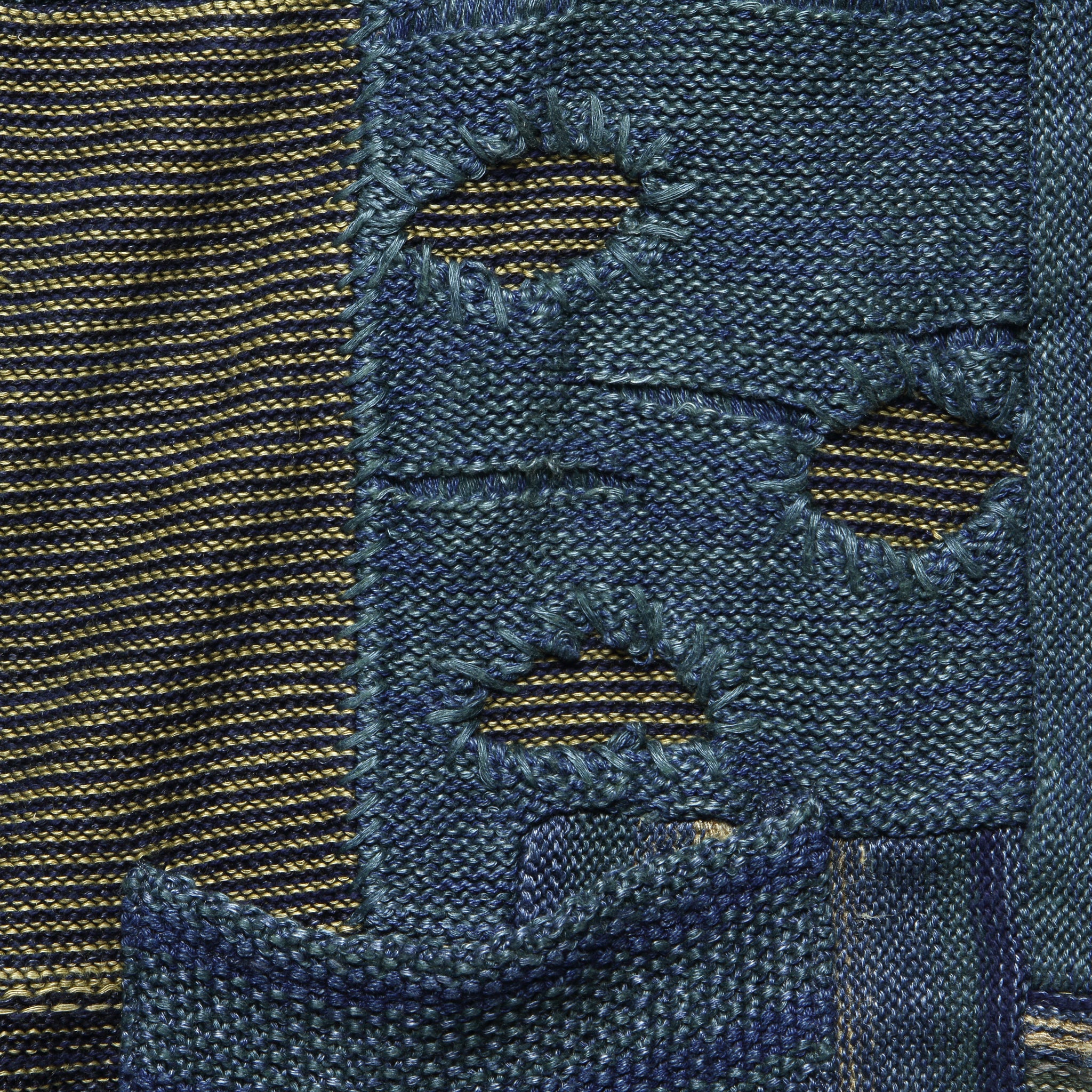 Patchwork Shawl Cardigan - Indigo Multi - Image 3