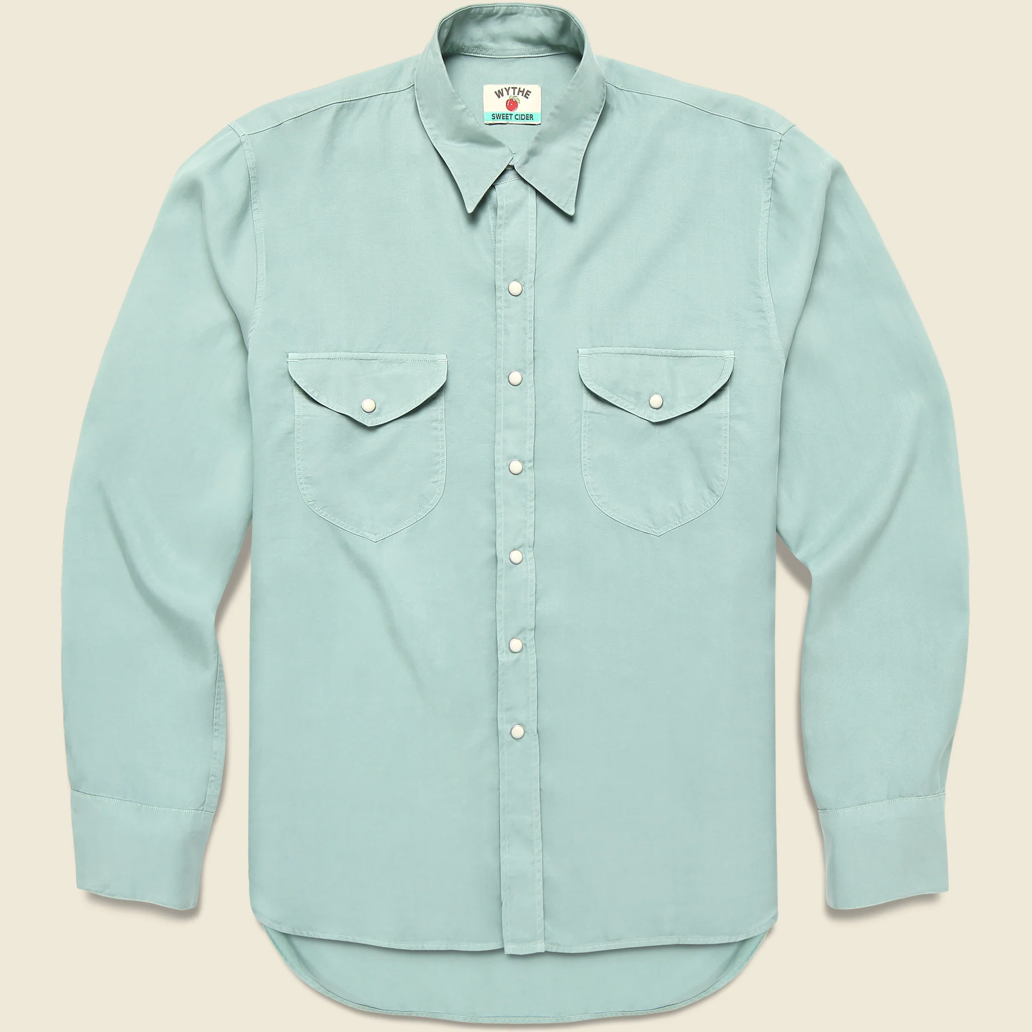 Pearl Snap Tencel Shirt - Sage