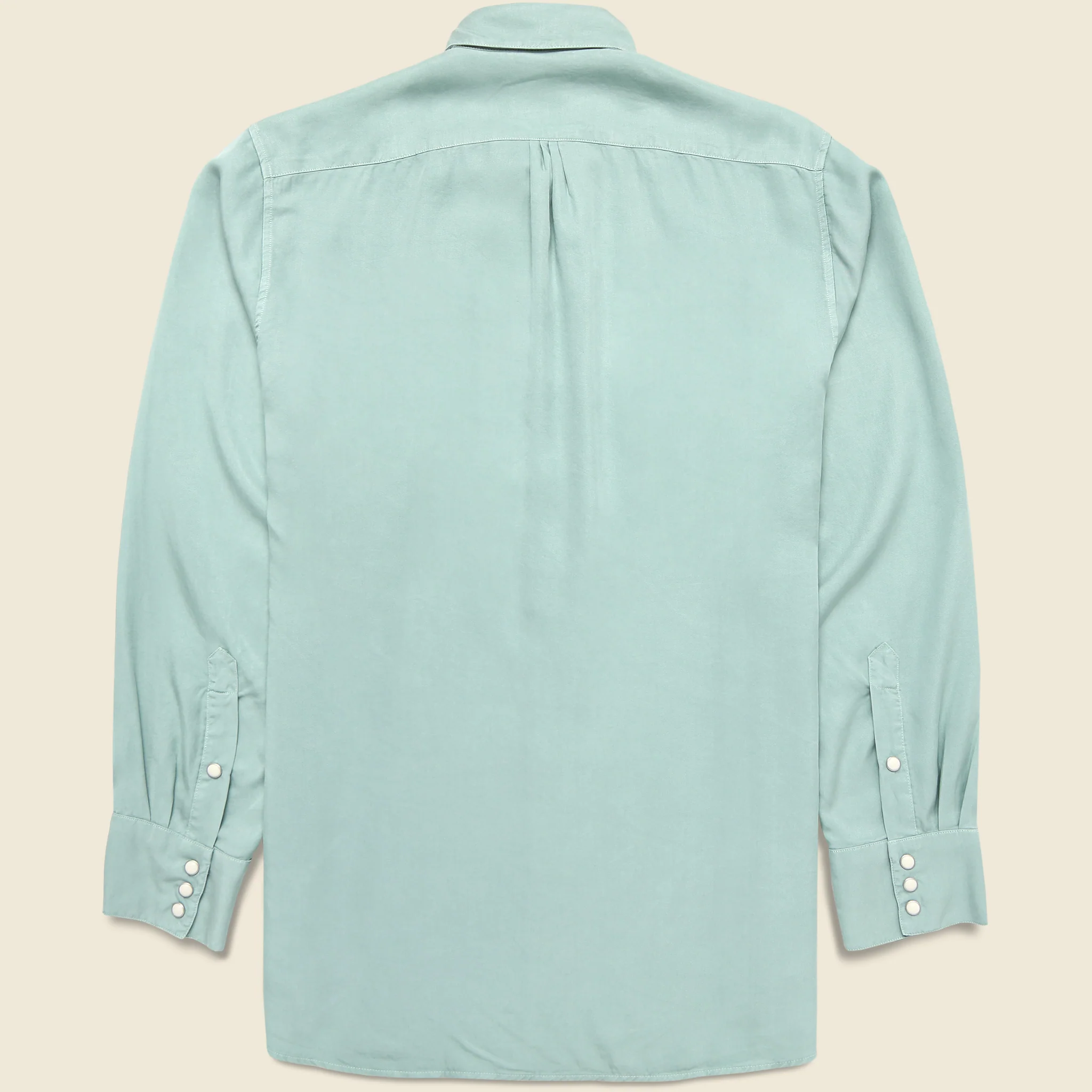 Pearl Snap Tencel Shirt - Sage - Image 2