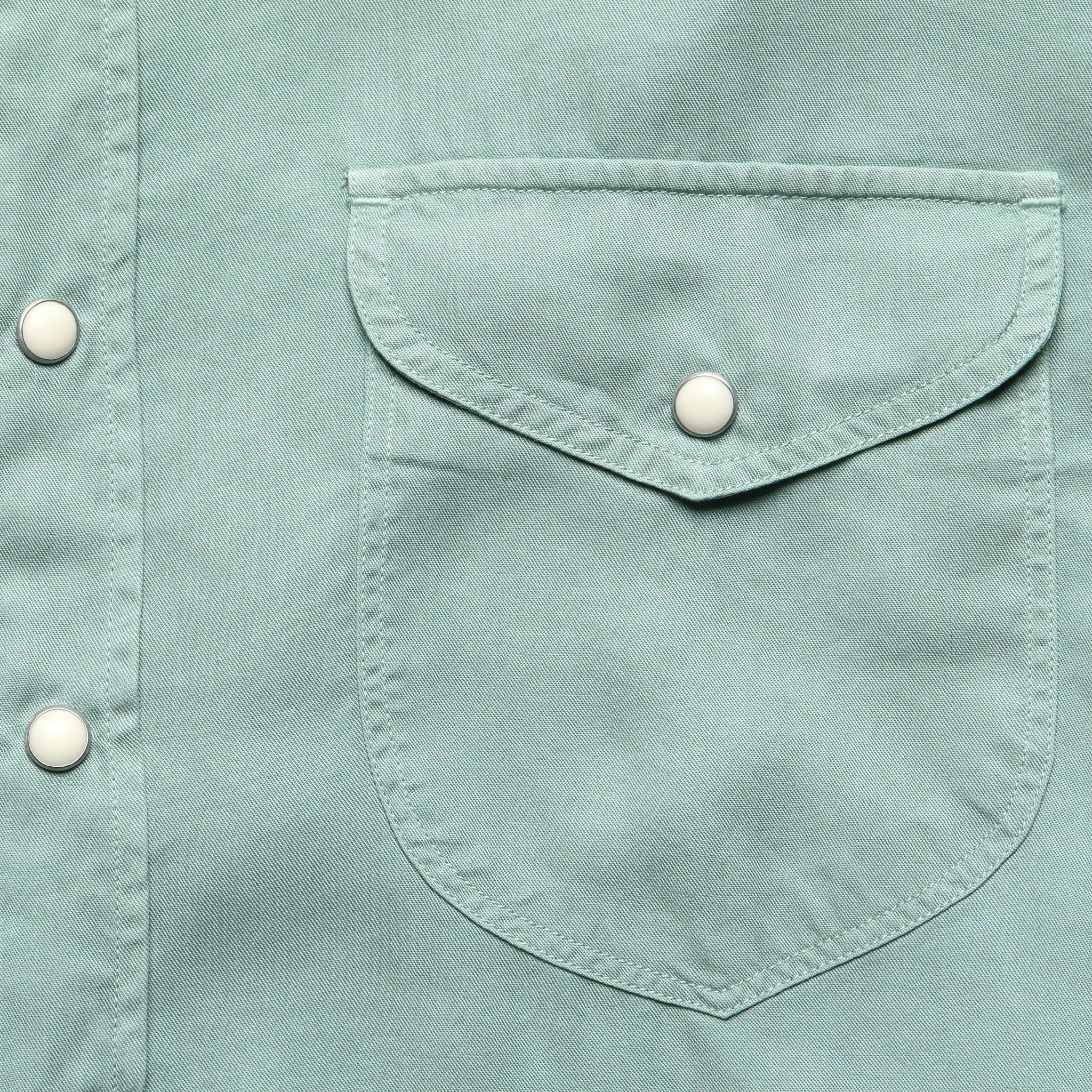 Pearl Snap Tencel Shirt - Sage - Image 3