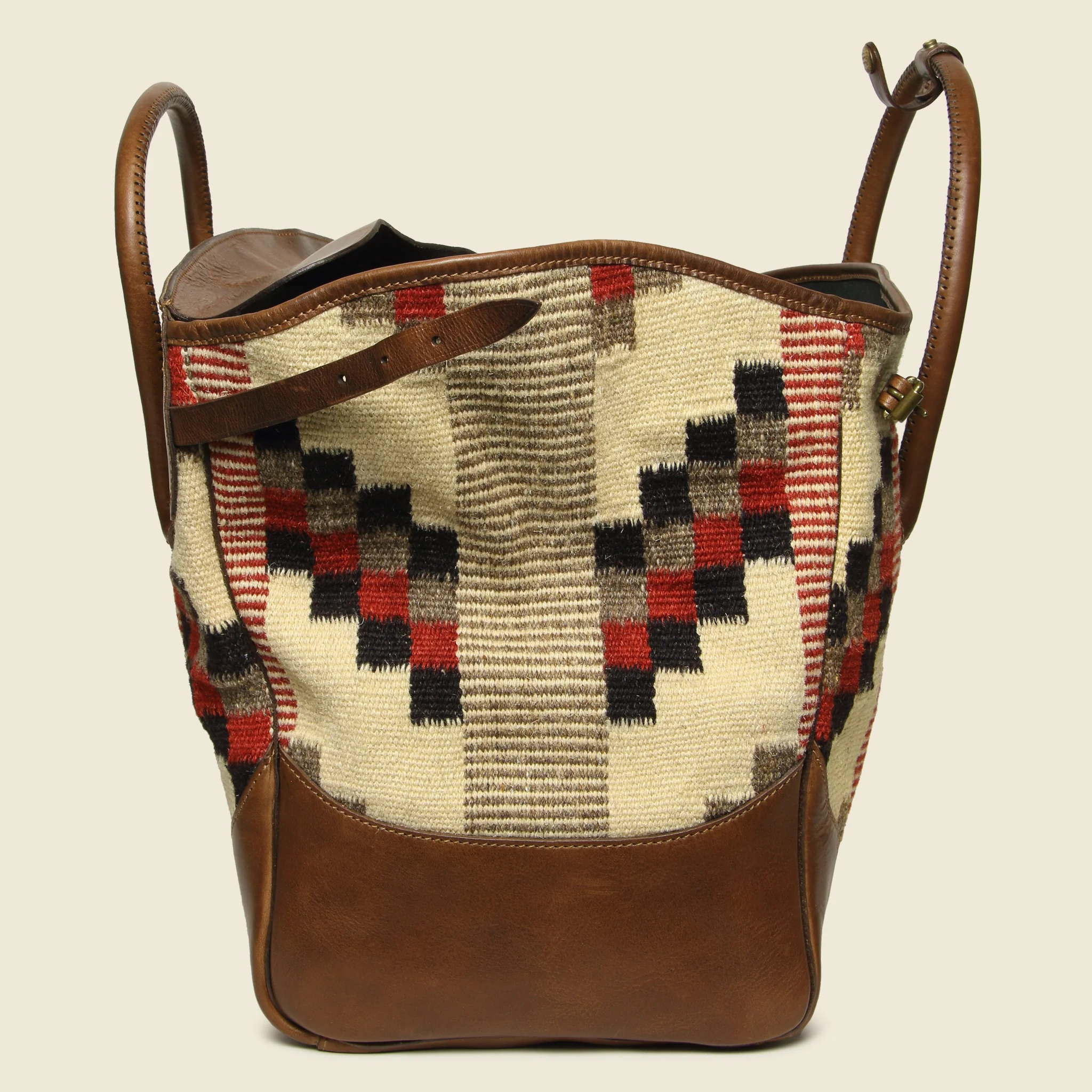 Pecos Blanket Duffle Bag - Cream  Multi/Brown - Image 3