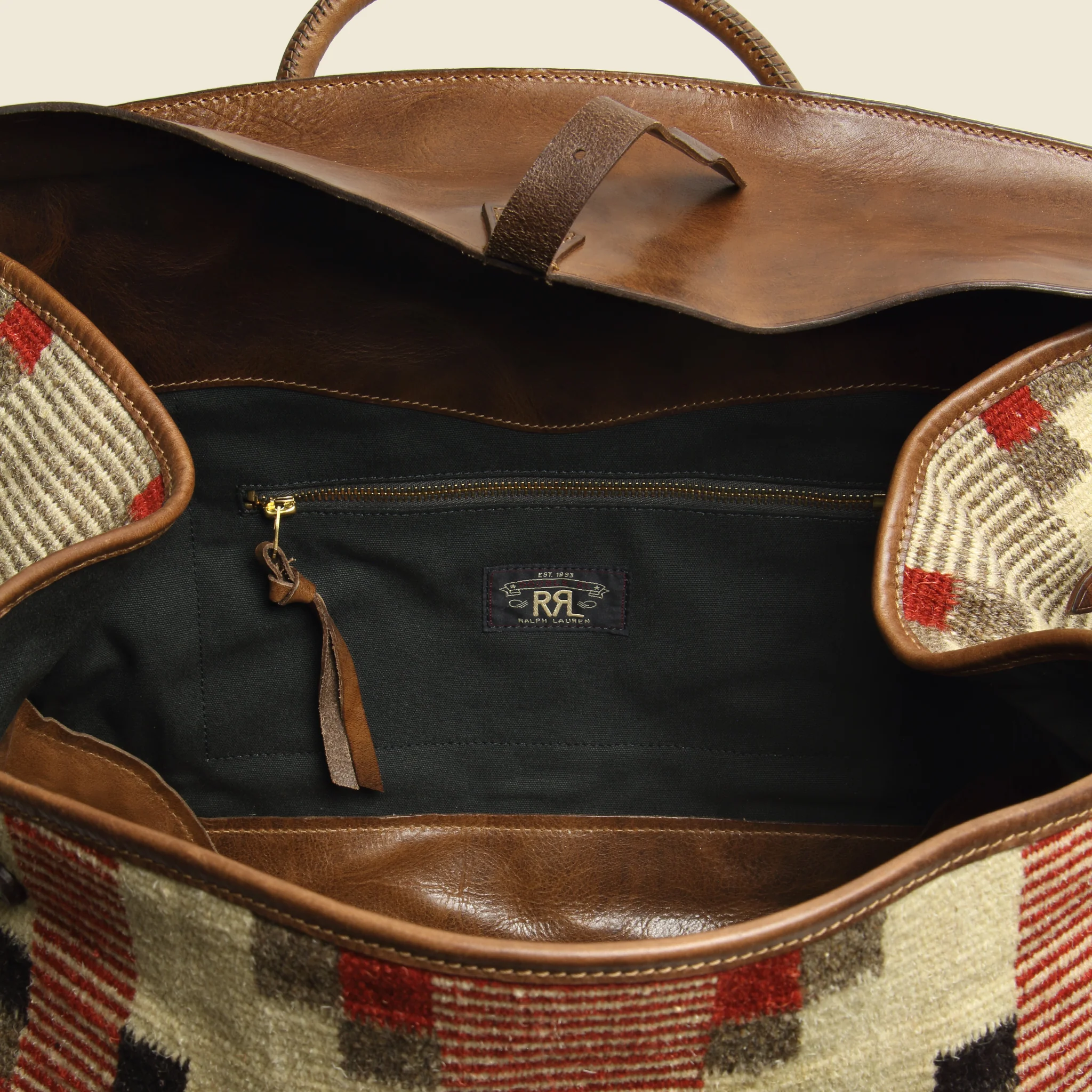 Pecos Blanket Duffle Bag - Cream  Multi/Brown - Image 4