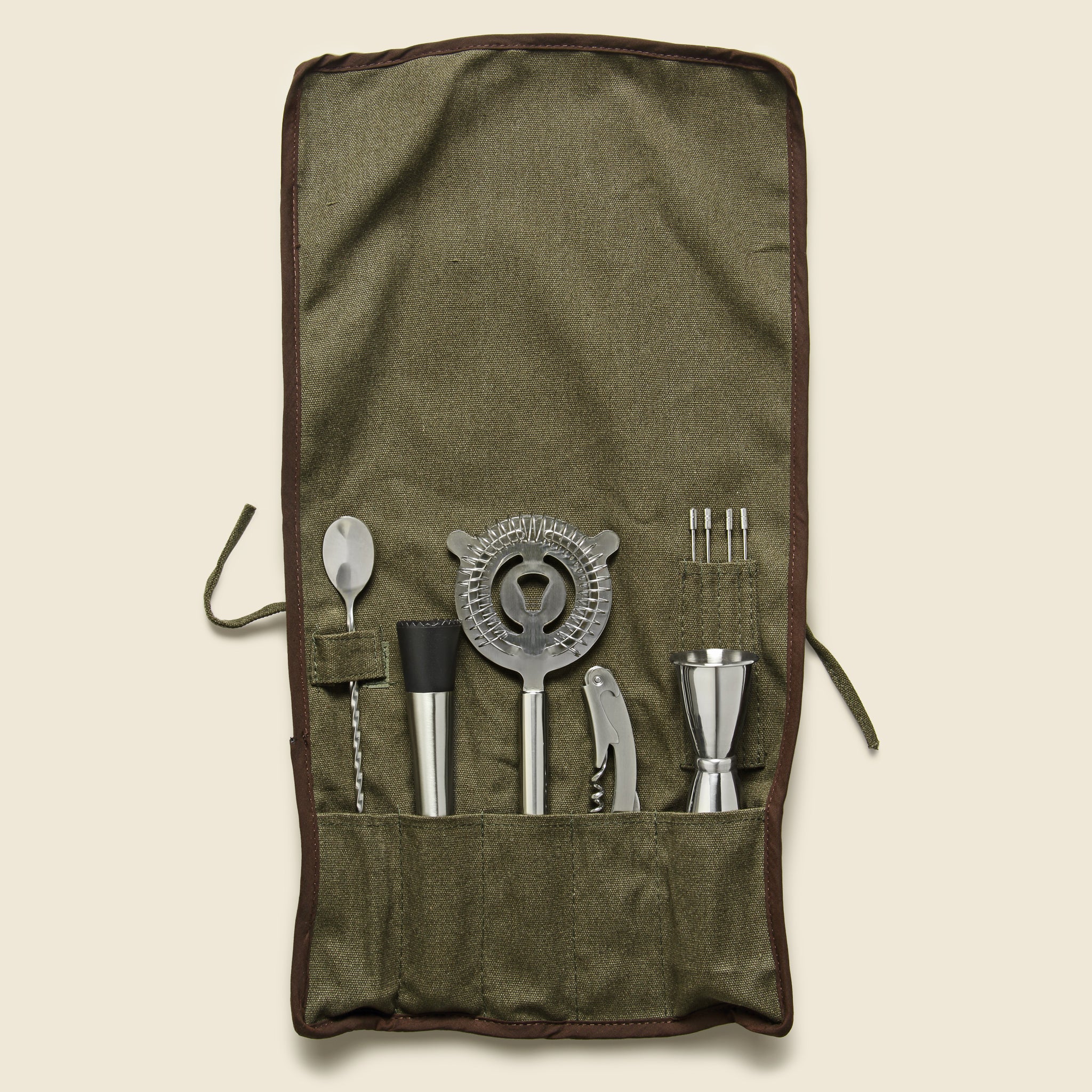 Roll Up Bar Tool Set - Olive Canvas
