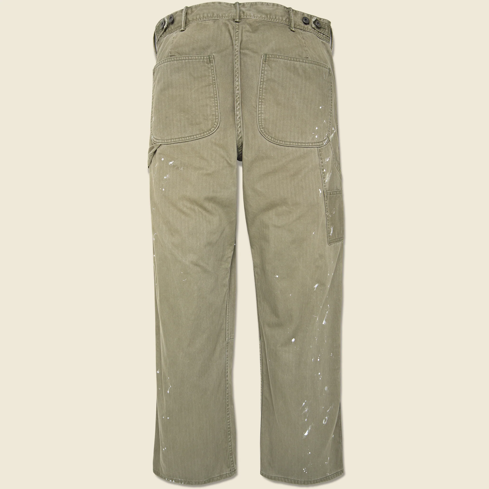 Piece Dyed Paint Splatter N3 Carpenter Pant - Olive - Image 2