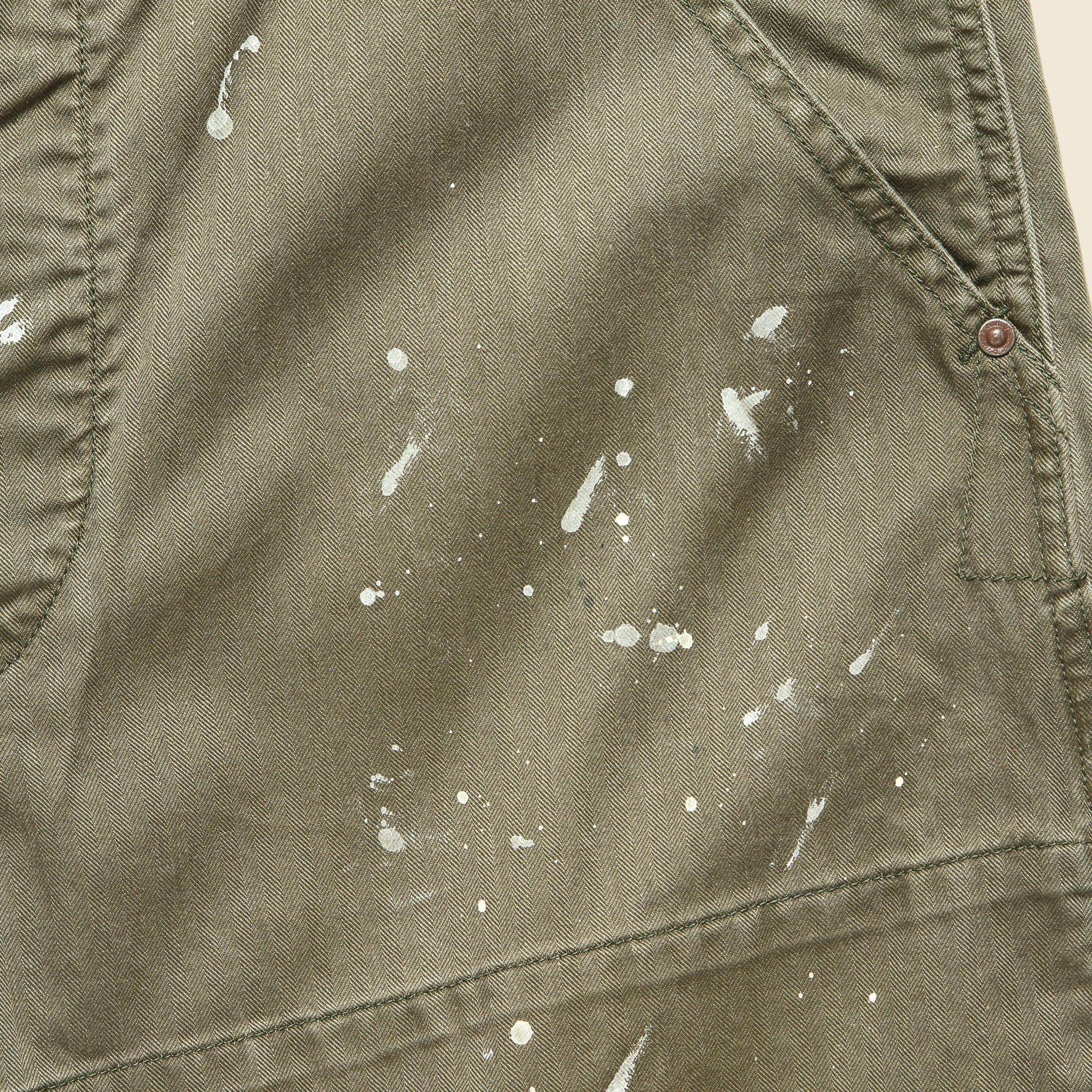 Piece Dyed Paint Splatter N3 Carpenter Pant - Olive - Image 3