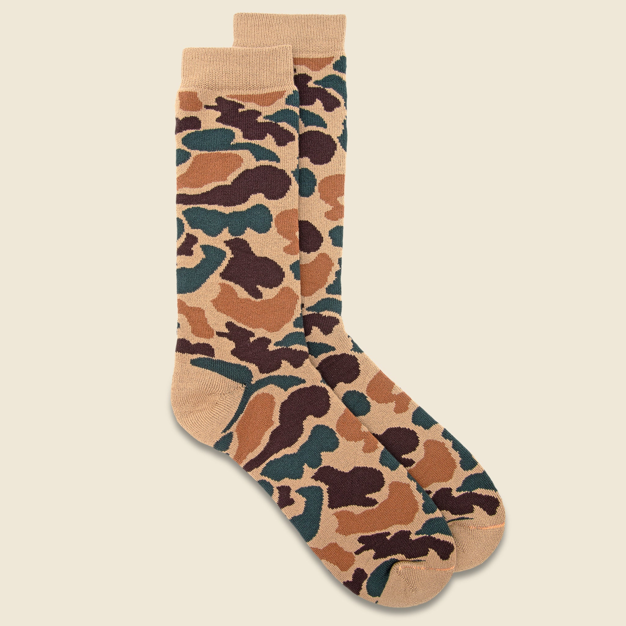 Pile Camo Crew Sock - Khaki