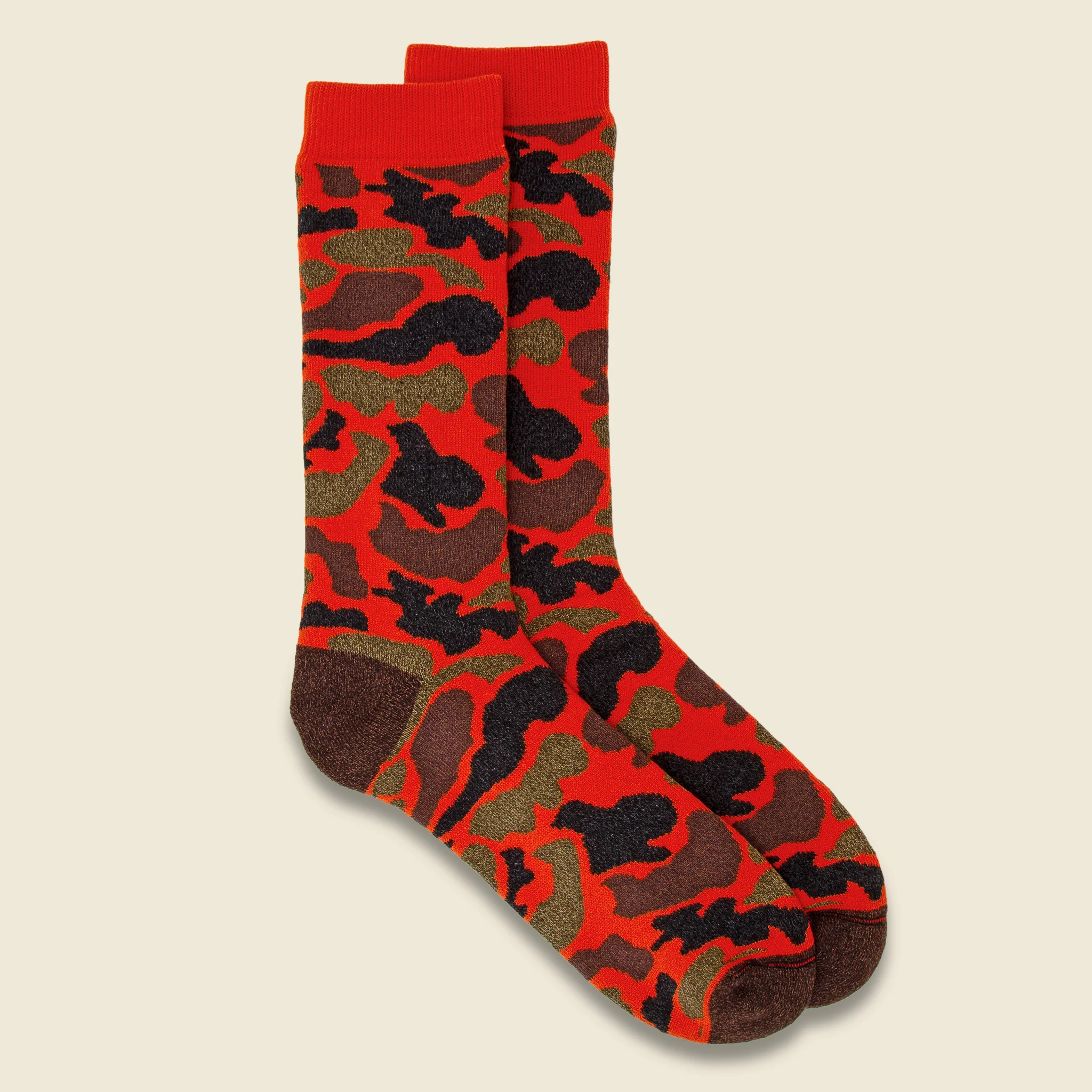 Pile Camo Crew Sock - Orange