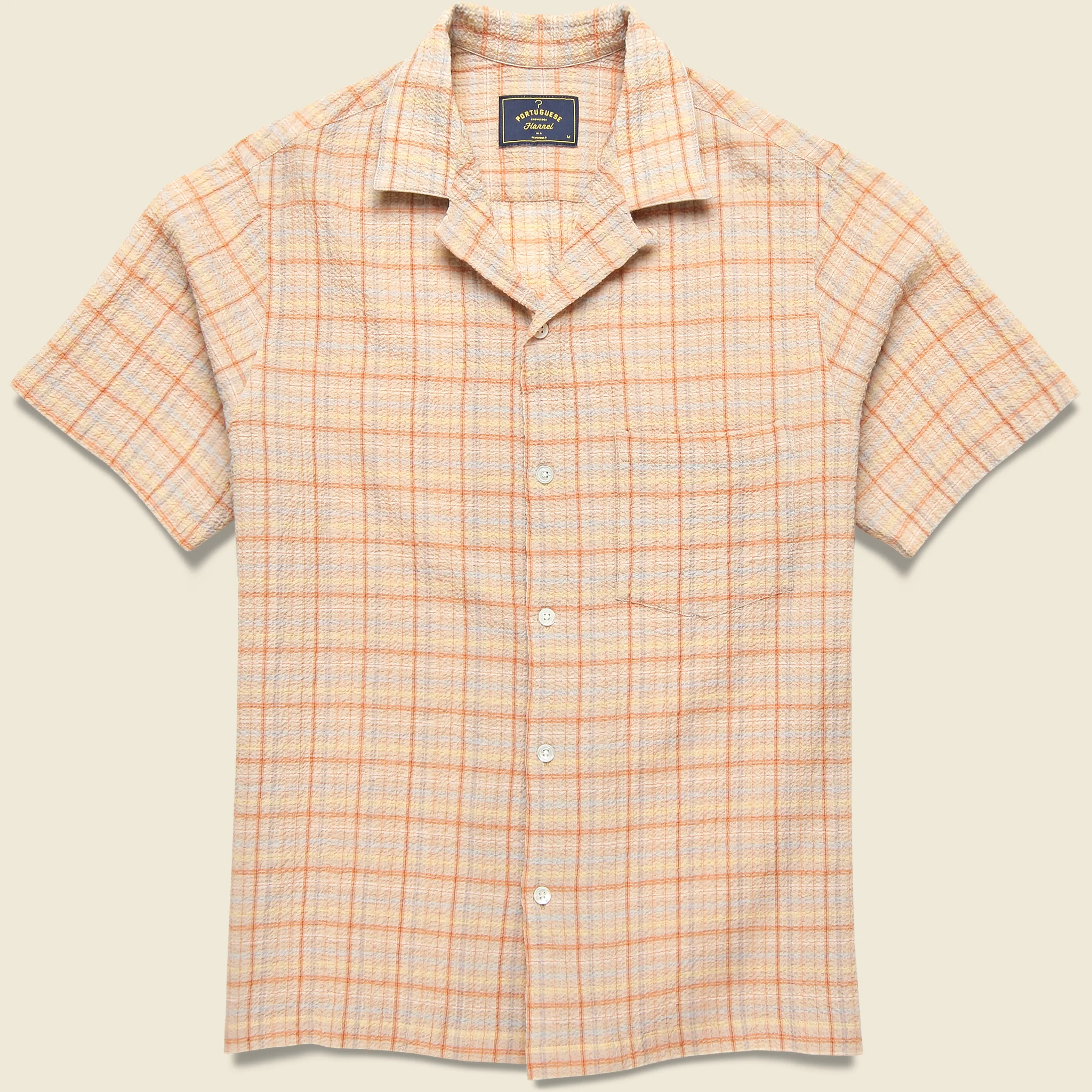 Plaid Crepe Camp Shirt - Multi