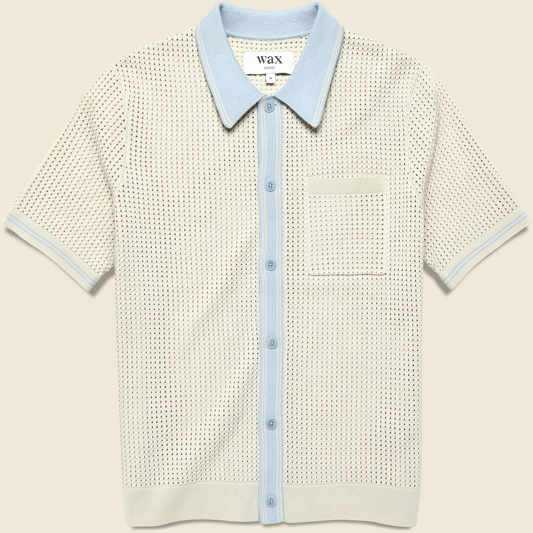 Pointelle Belle Shirt - Ecru/Pale Blue