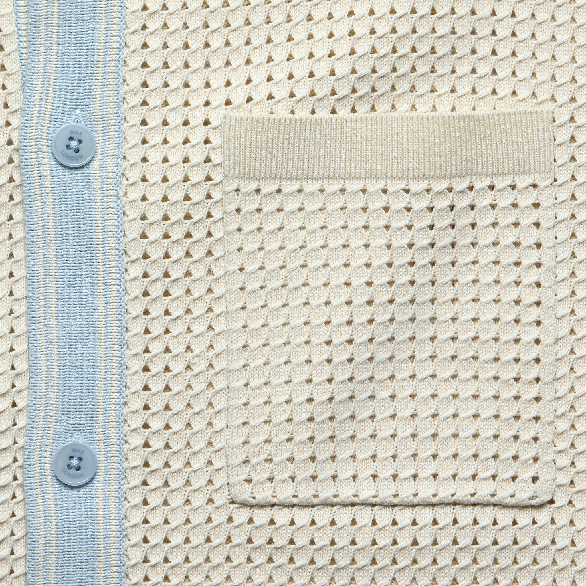 Pointelle Belle Shirt - Ecru/Pale Blue - Image 4