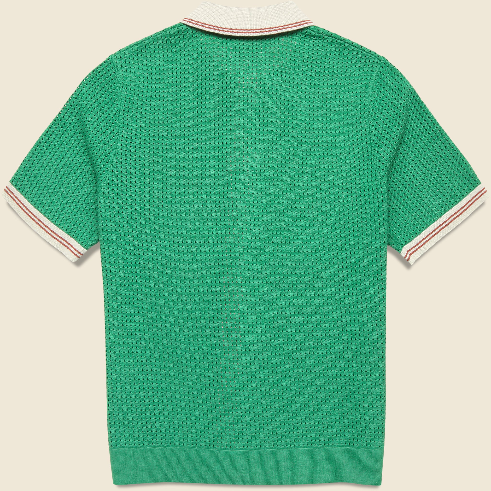 Pointelle Belle Shirt - Green/Ecru - Image 5