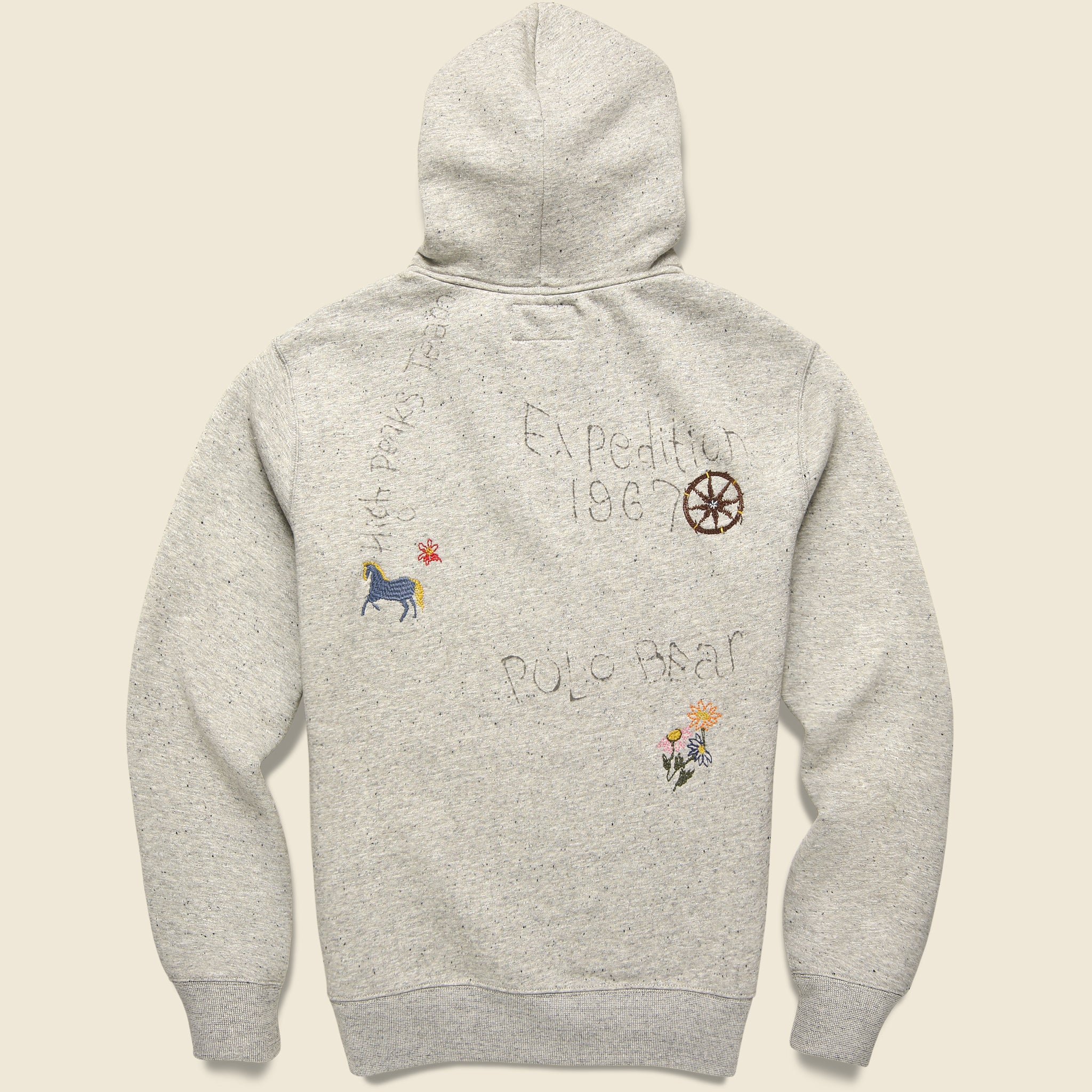 Polo Bear Hoodie - Heather Grey - Image 2