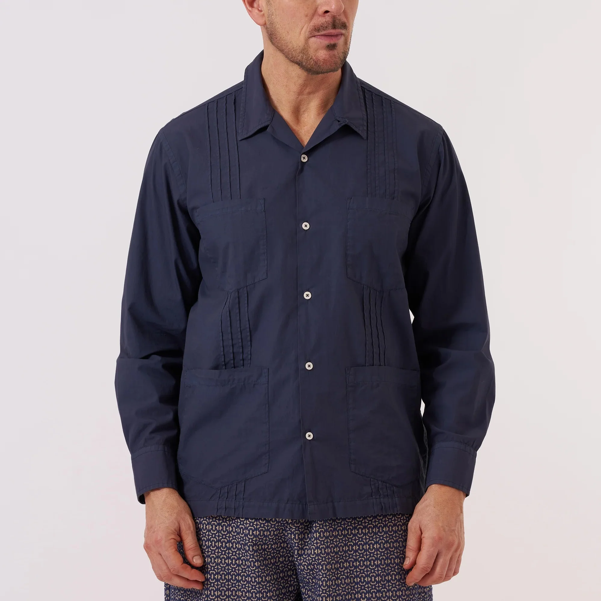 Poplin Dwight Overshirt - Navy - Image 2