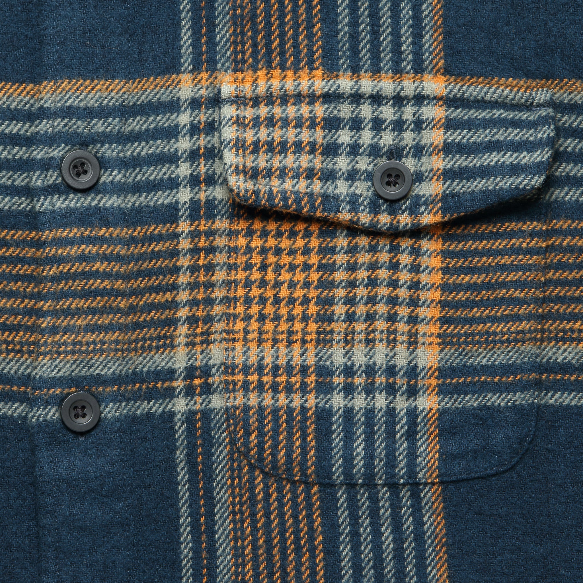 Portland Heavy Flannel - Navy/Teal/Orange - Image 3