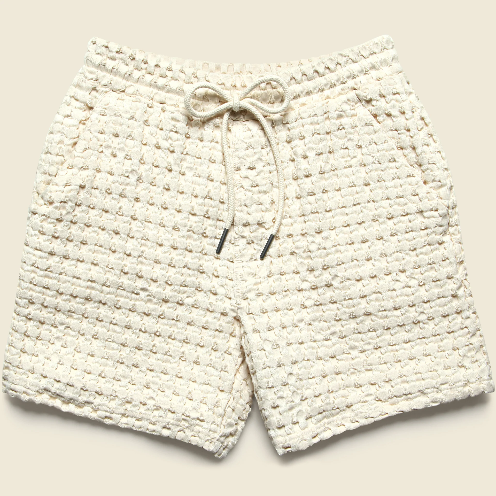 5.5" Porto Waffle Shorts - Ecru