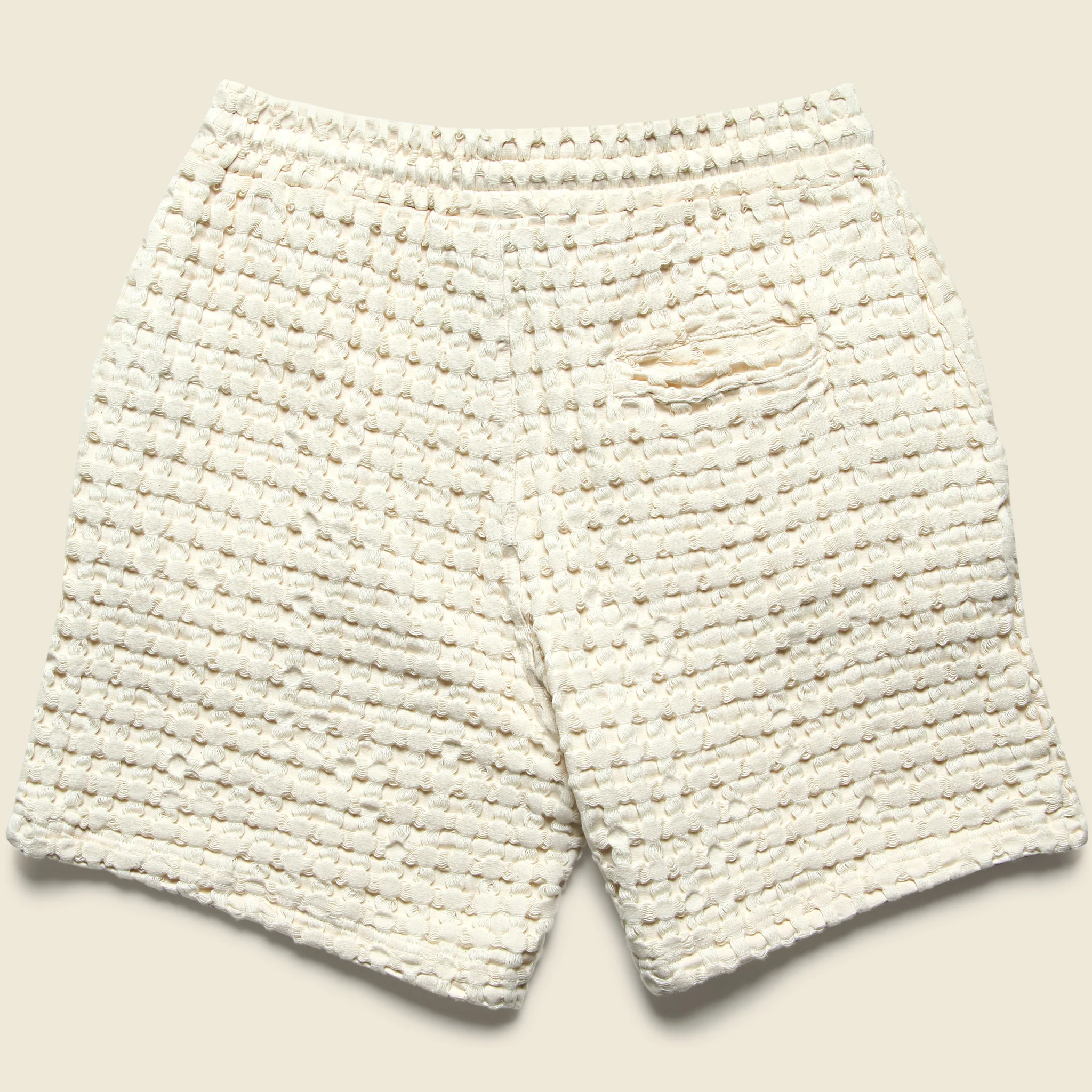 5.5" Porto Waffle Shorts - Ecru - Image 2
