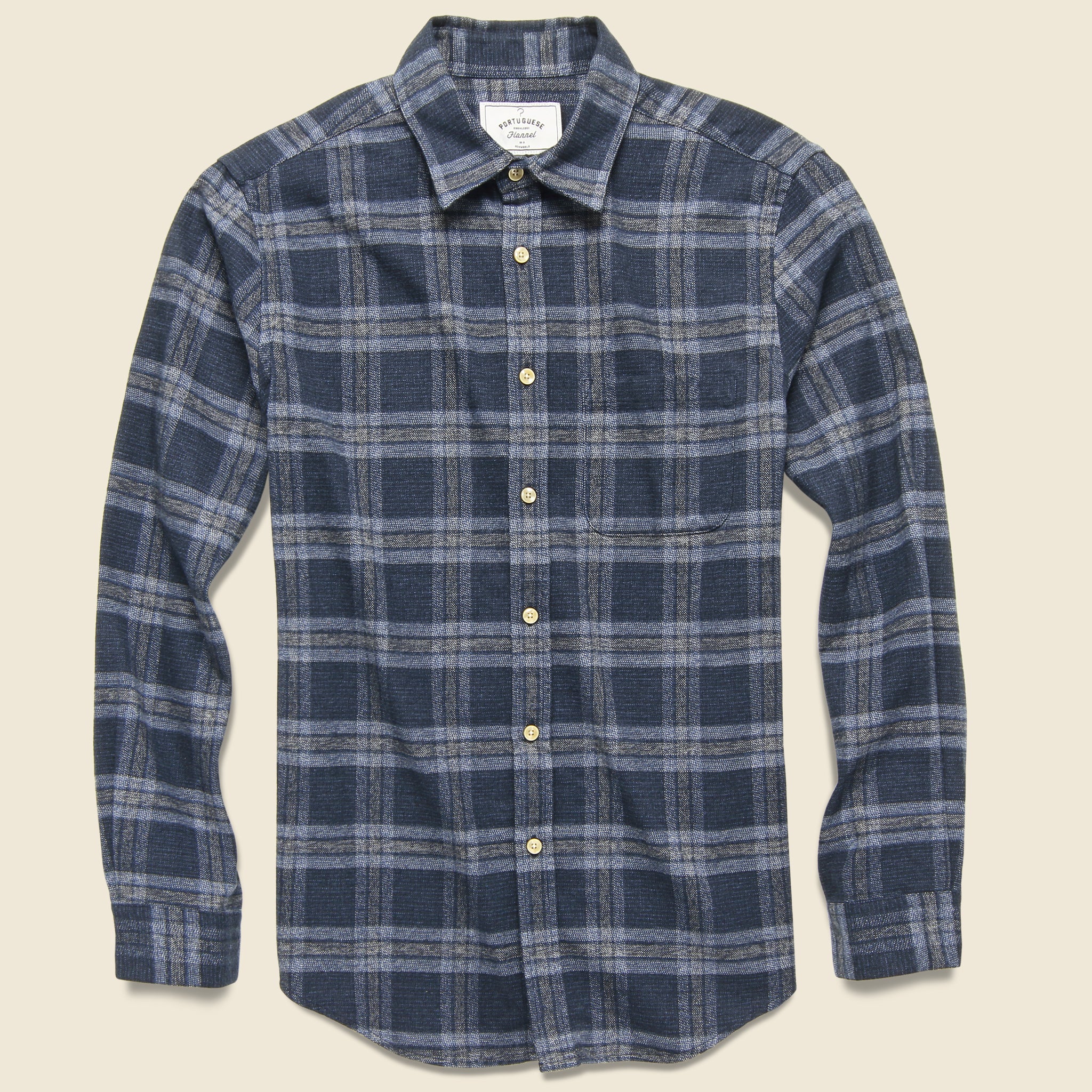 Abstract Check Flannel - Navy/Grey