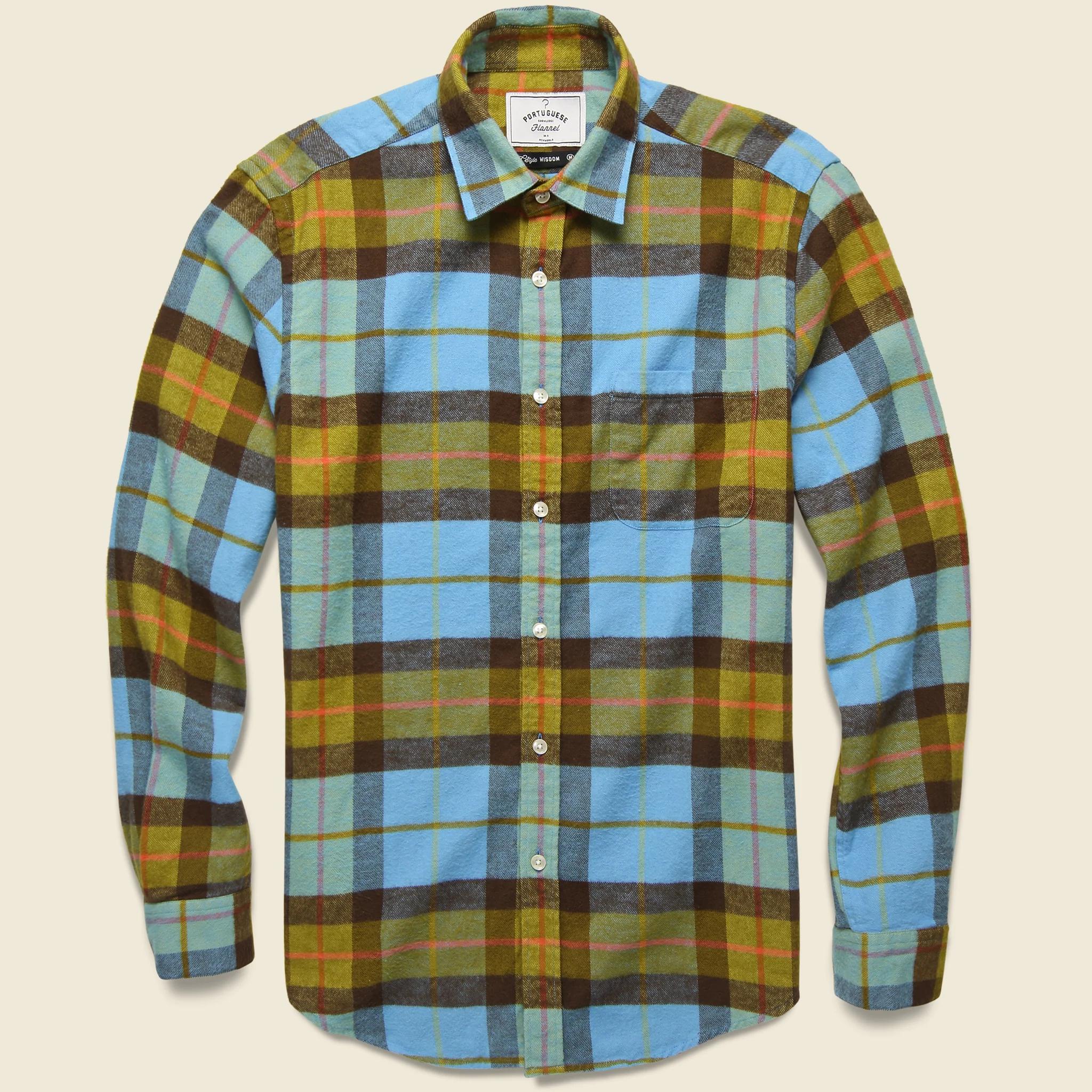 Friendly Check Flannel - Light Blue/Brown