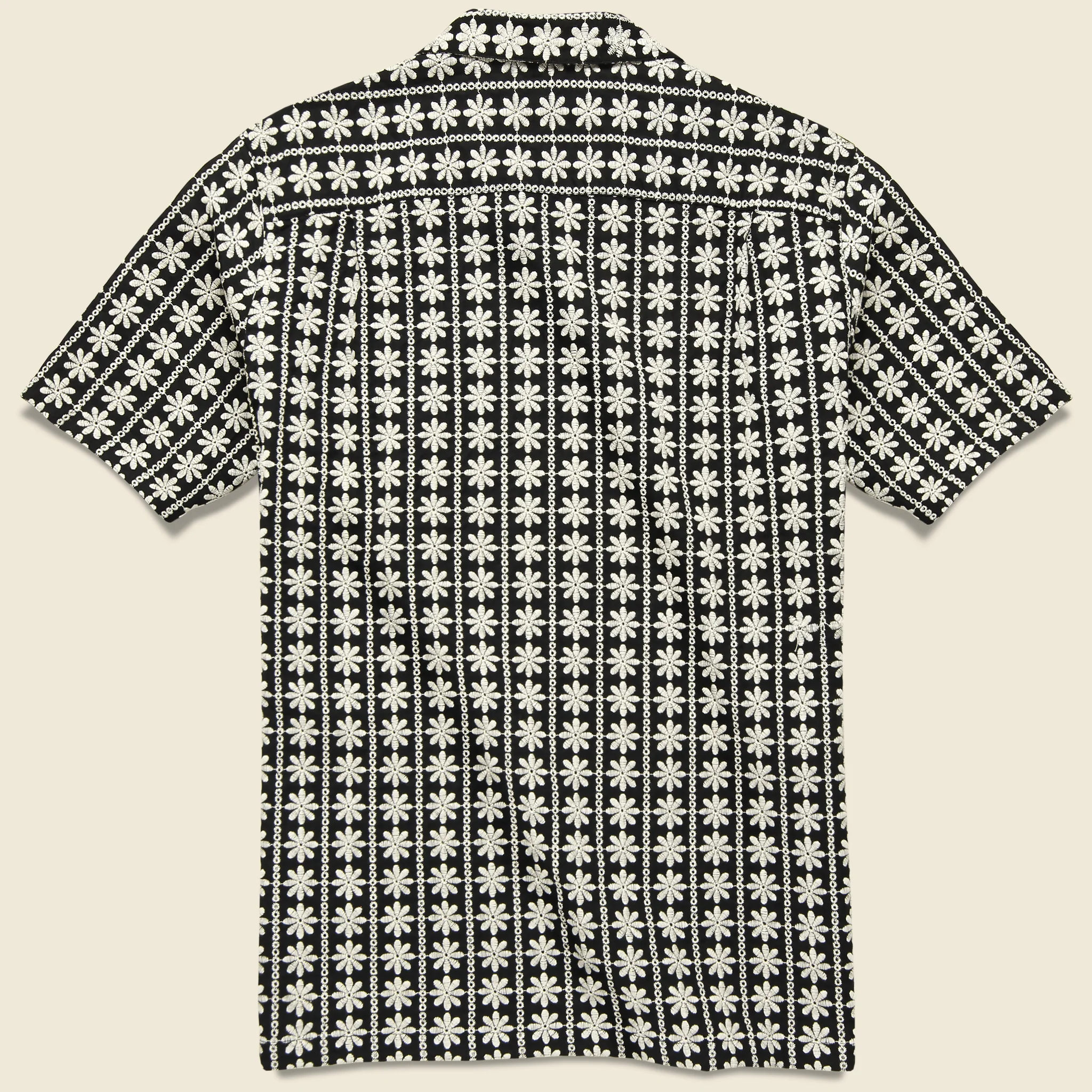 Folklore Embroidered Camp Shirt - Black/White - Image 2