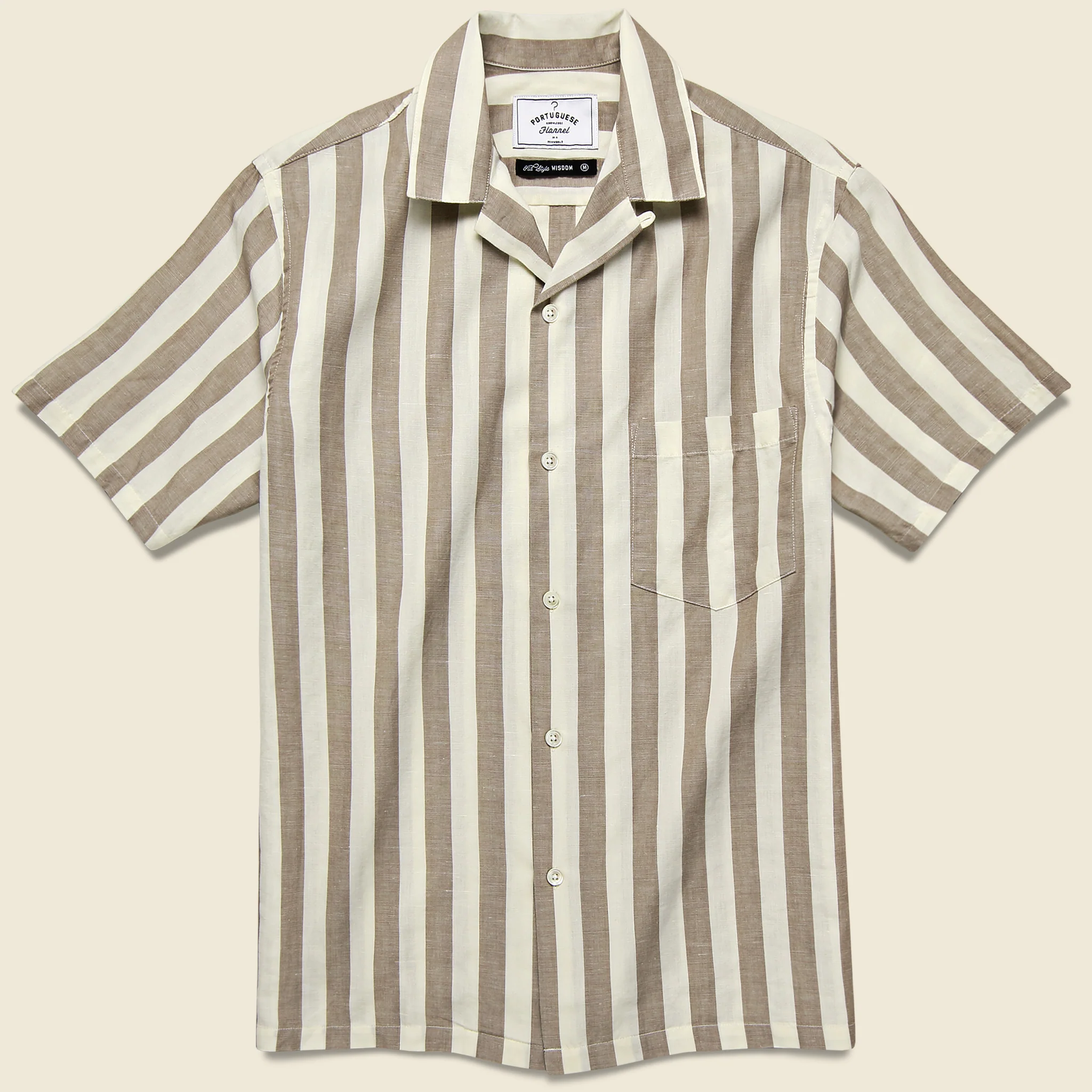 Bayonne Camp Shirt - Brown/White