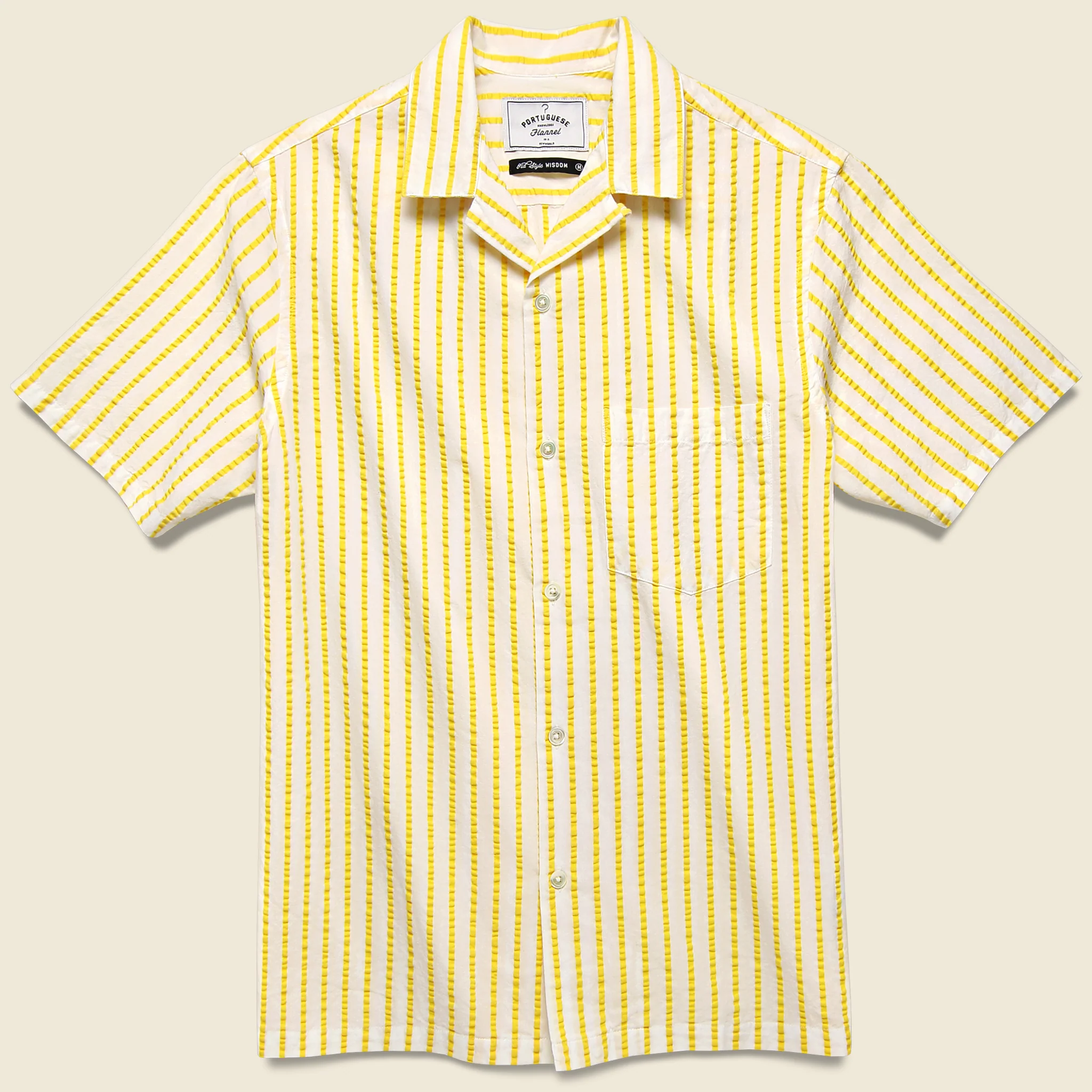 Rayures Camp Shirt - White/Yellow