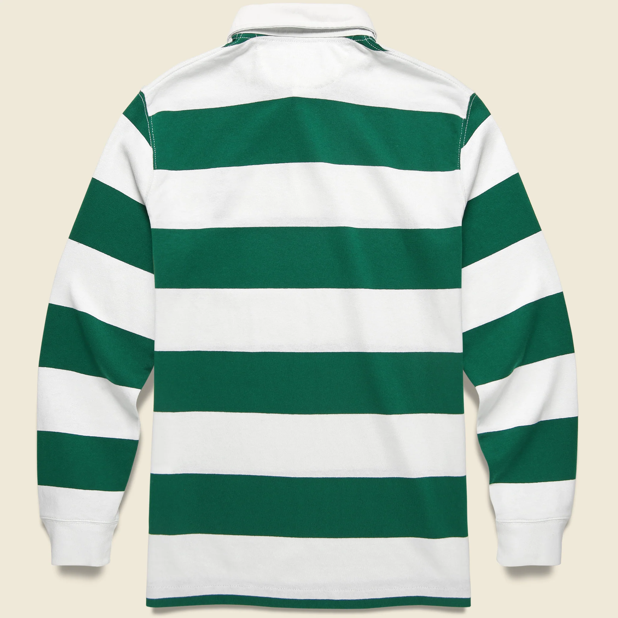Preppy Bear Rugby Shirt - Green/White Stripe - Image 2